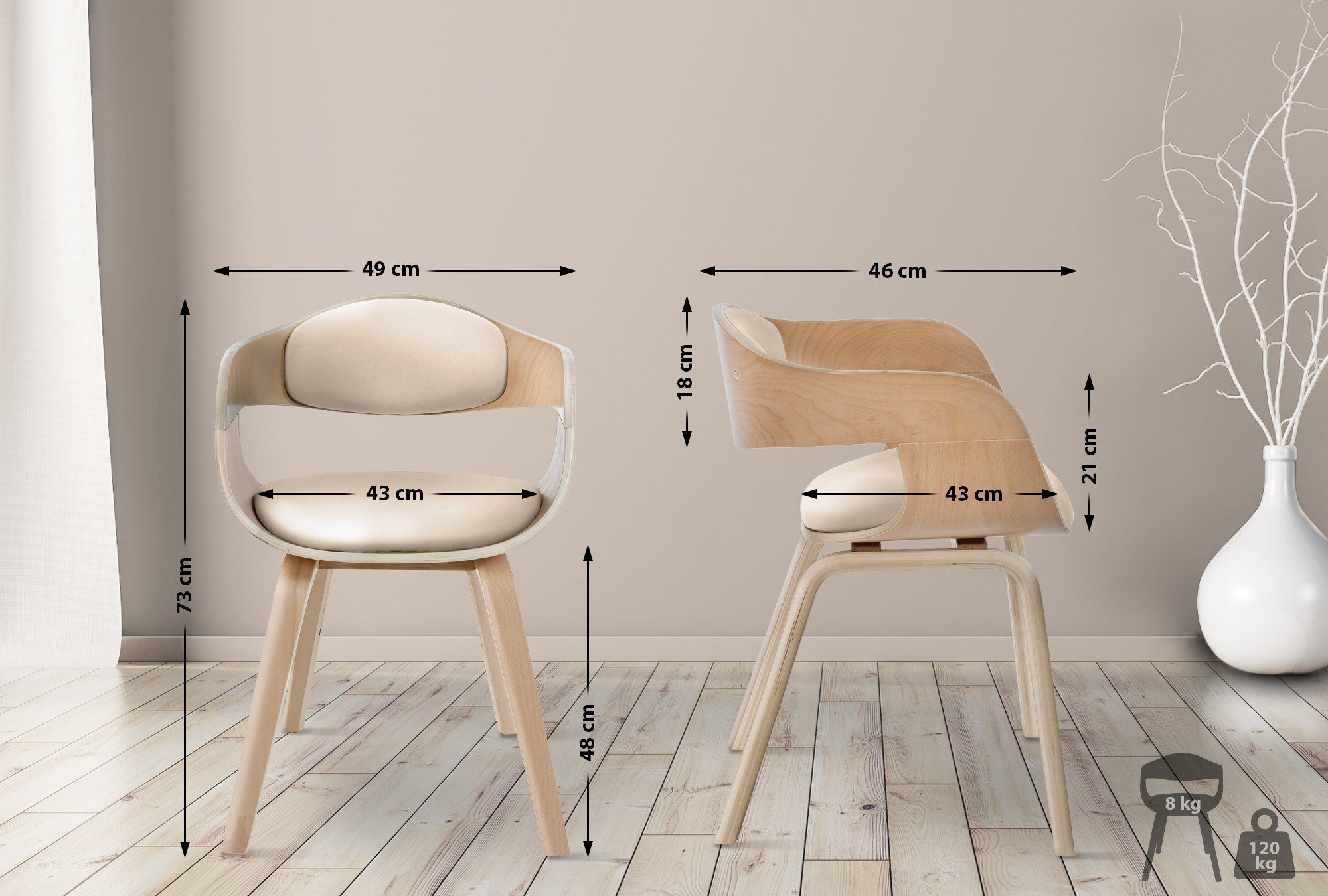 CLP Esszimmerstuhl Kingston Kunstleder (2er Set), günstig online kaufen