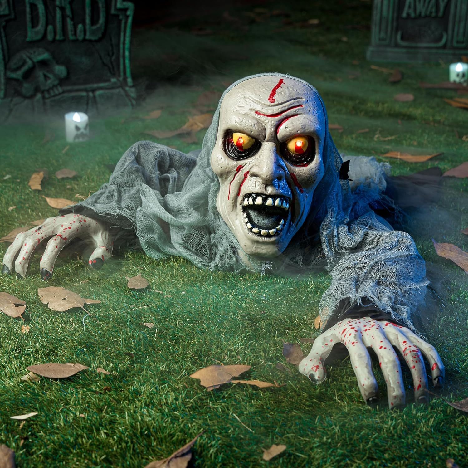 JOYIN Dekoobjekt JOYIN Halloween Zombie Groundbreaker, animiert, Blutfleck & Sound