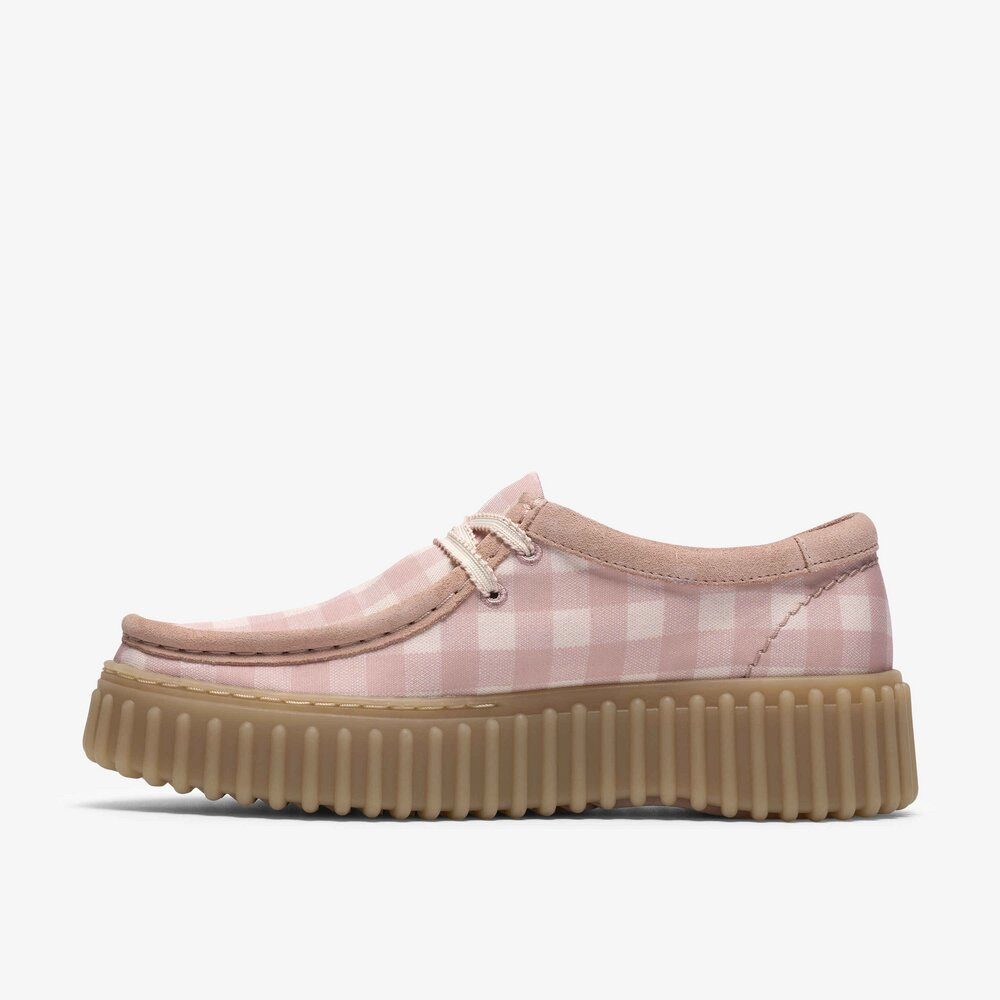 Clarks Clarks - Torhill Bee Light Pink Txt - Rot Schnürschuh