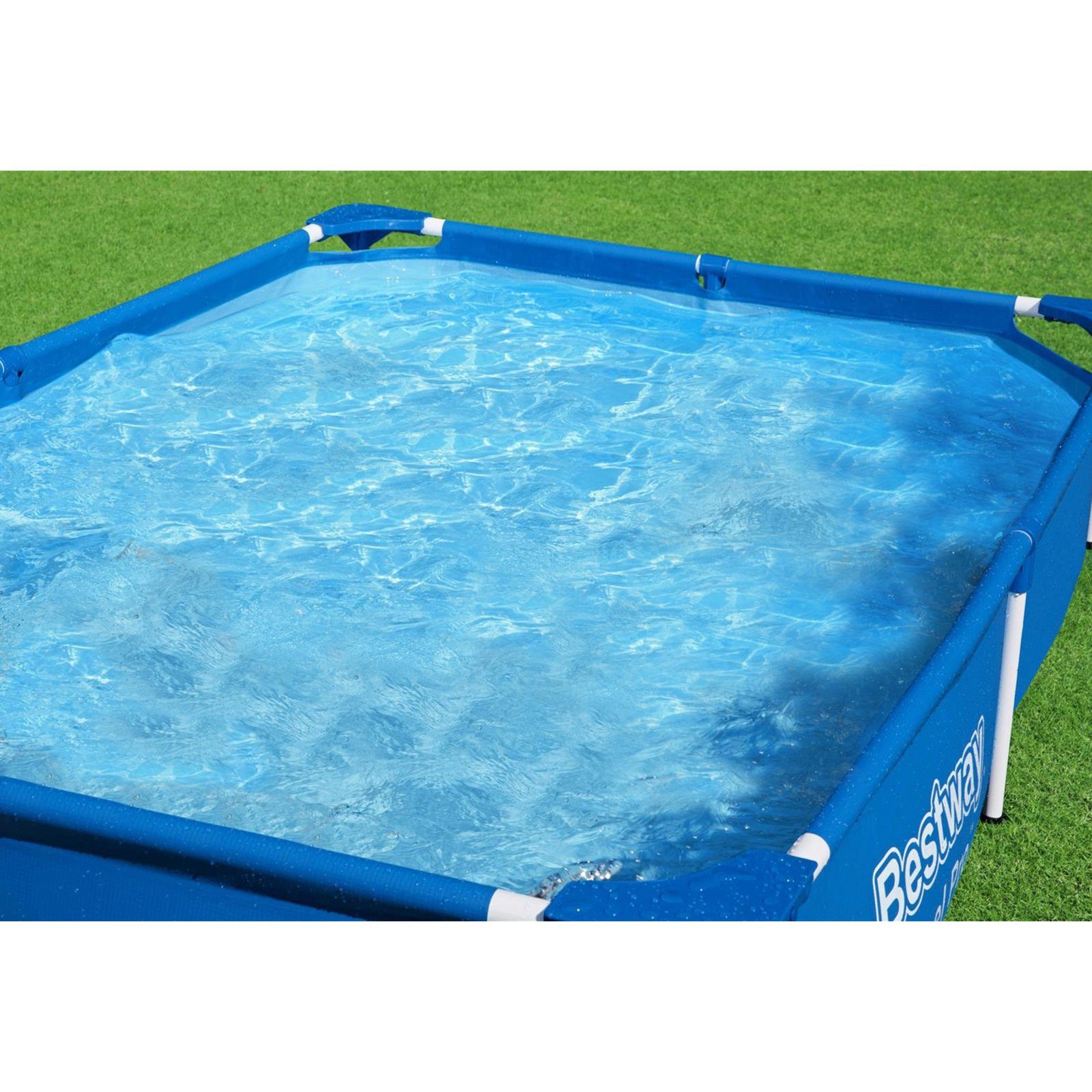 BESTWAY Framepool Steel Pro Frame Pool Swimmingpool rechteckig 221x150x43cm (56401)