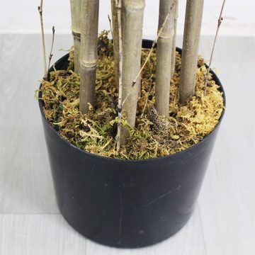 Kunstbambus Bambus Groß Kunstpflanze Künstliche Pflanze mit Echtholz 210 cm, Decovego
