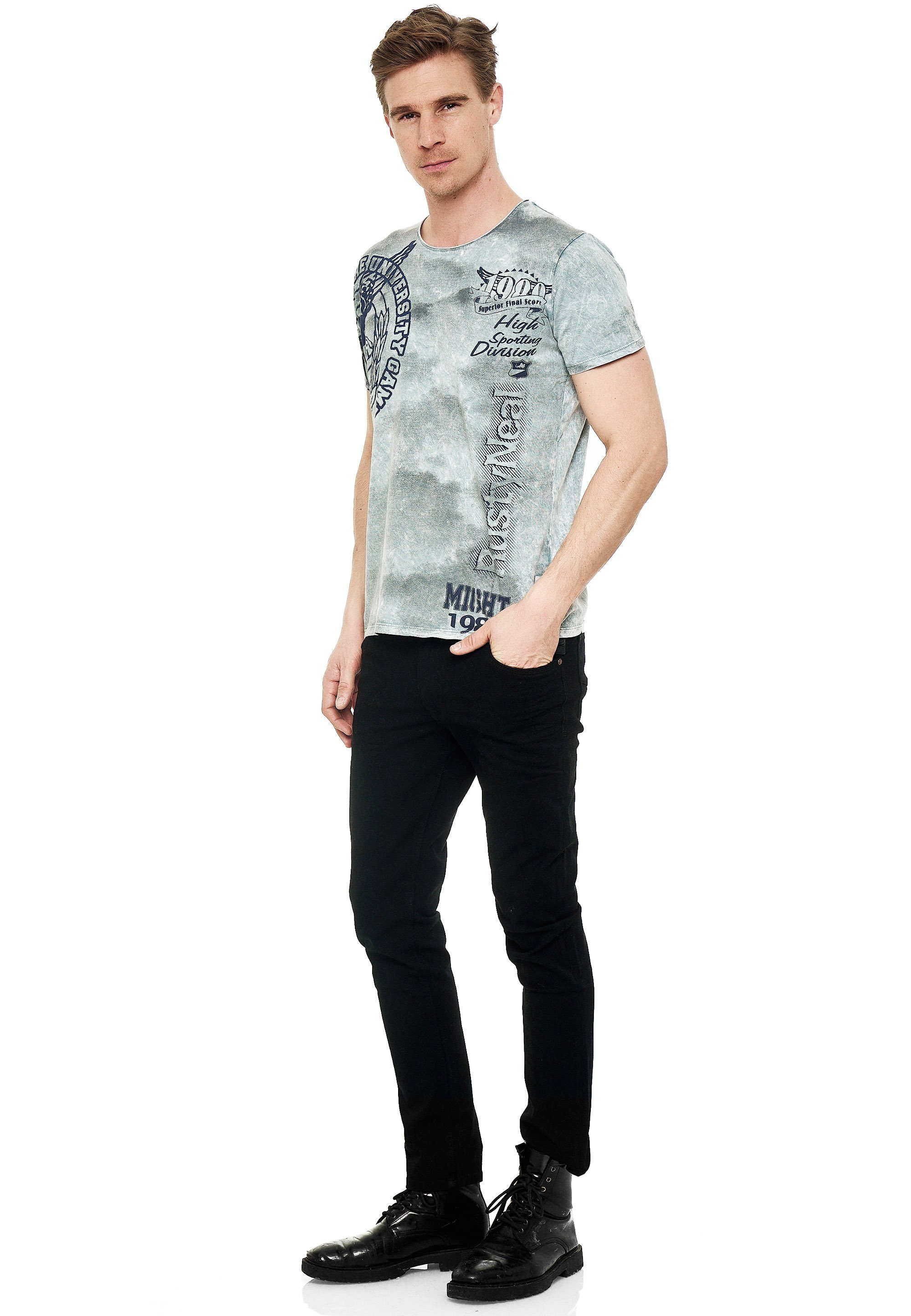 grau Neal Rusty T-Shirt mit Print eindrucksvollem