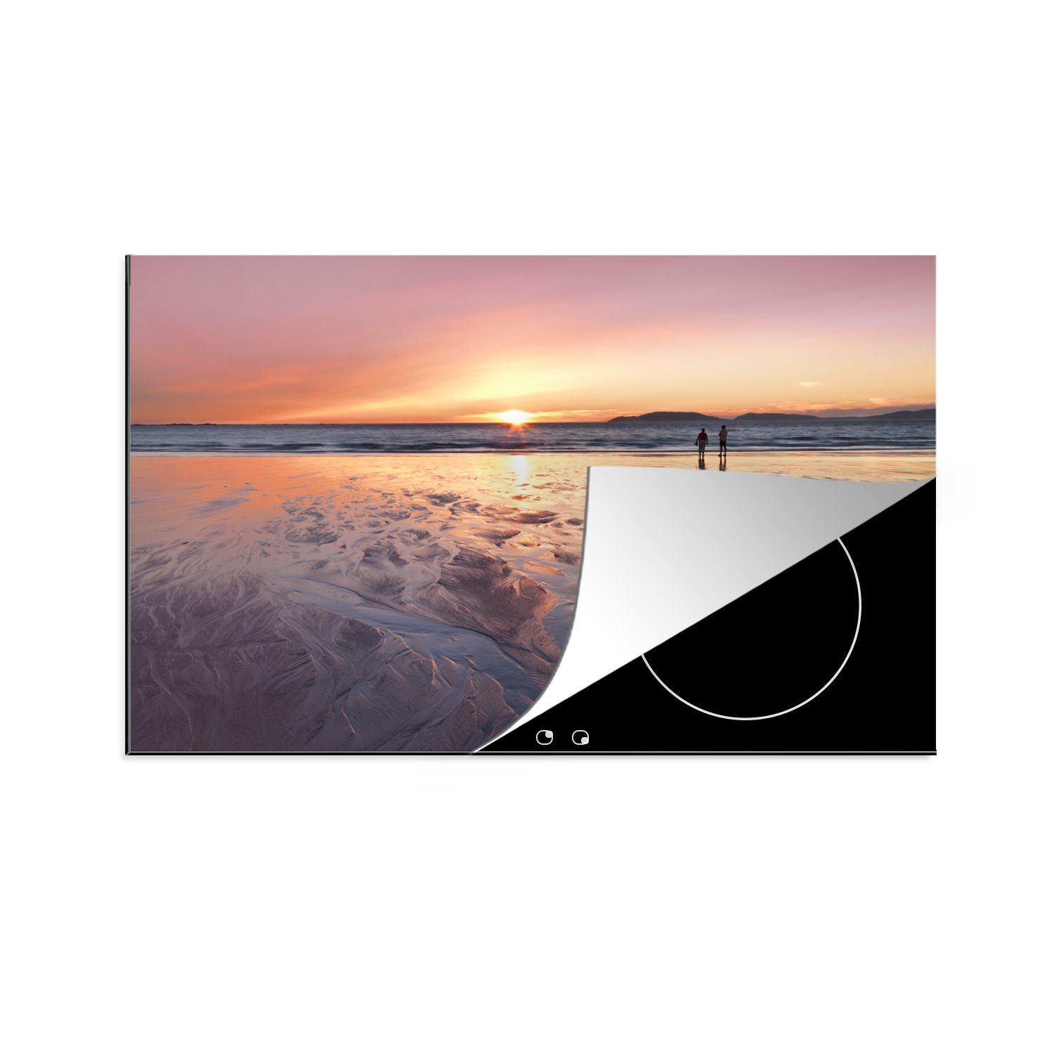 MuchoWow Herdblende-/Abdeckplatte Strand - Sonne - Meer, Vinyl, (1 tlg), 81x52 cm, Induktionskochfeld Schutz für die küche, Ceranfeldabdeckung