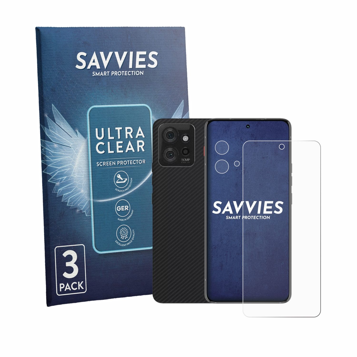 Savvies Displayschutzfolie Schutzfolie für Motorola ThinkPhone (Display+Kamera), 6 Stück, Displayschutz Schutz Folie Klar Transparent