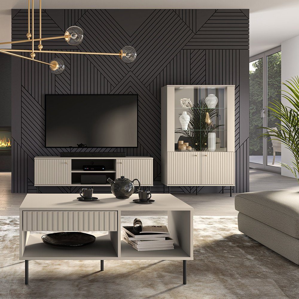 Lomadox Wohnzimmer-Set SALOU-131, (Mega-Spar-Set, 3-St., 3-tlg), in kaschmi günstig online kaufen