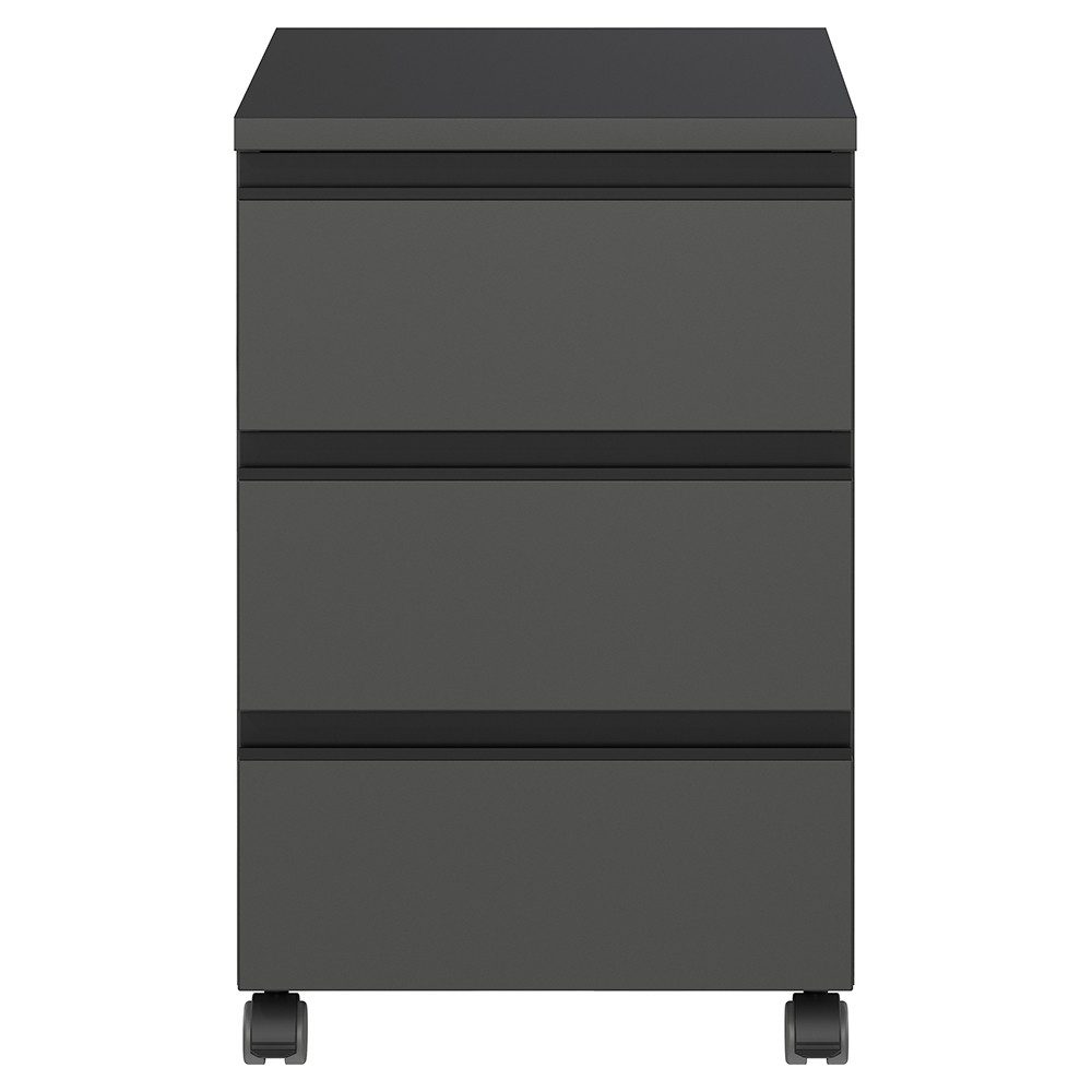Lomadox Rollcontainer BETHANY-01, Container Schreibtisch, 3 Schubladen, rollbar, graphit