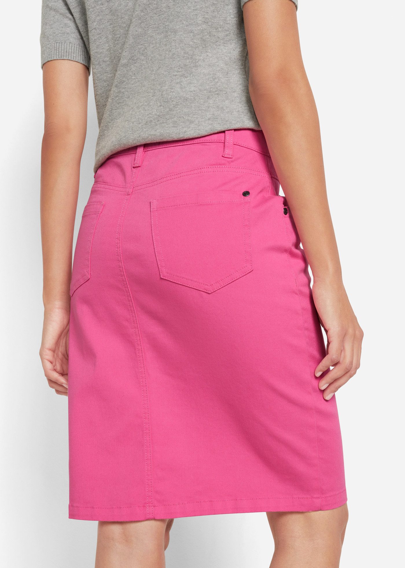 bonprix Jeansrock aus elastischem Material, körpernahe Passform, unifarben