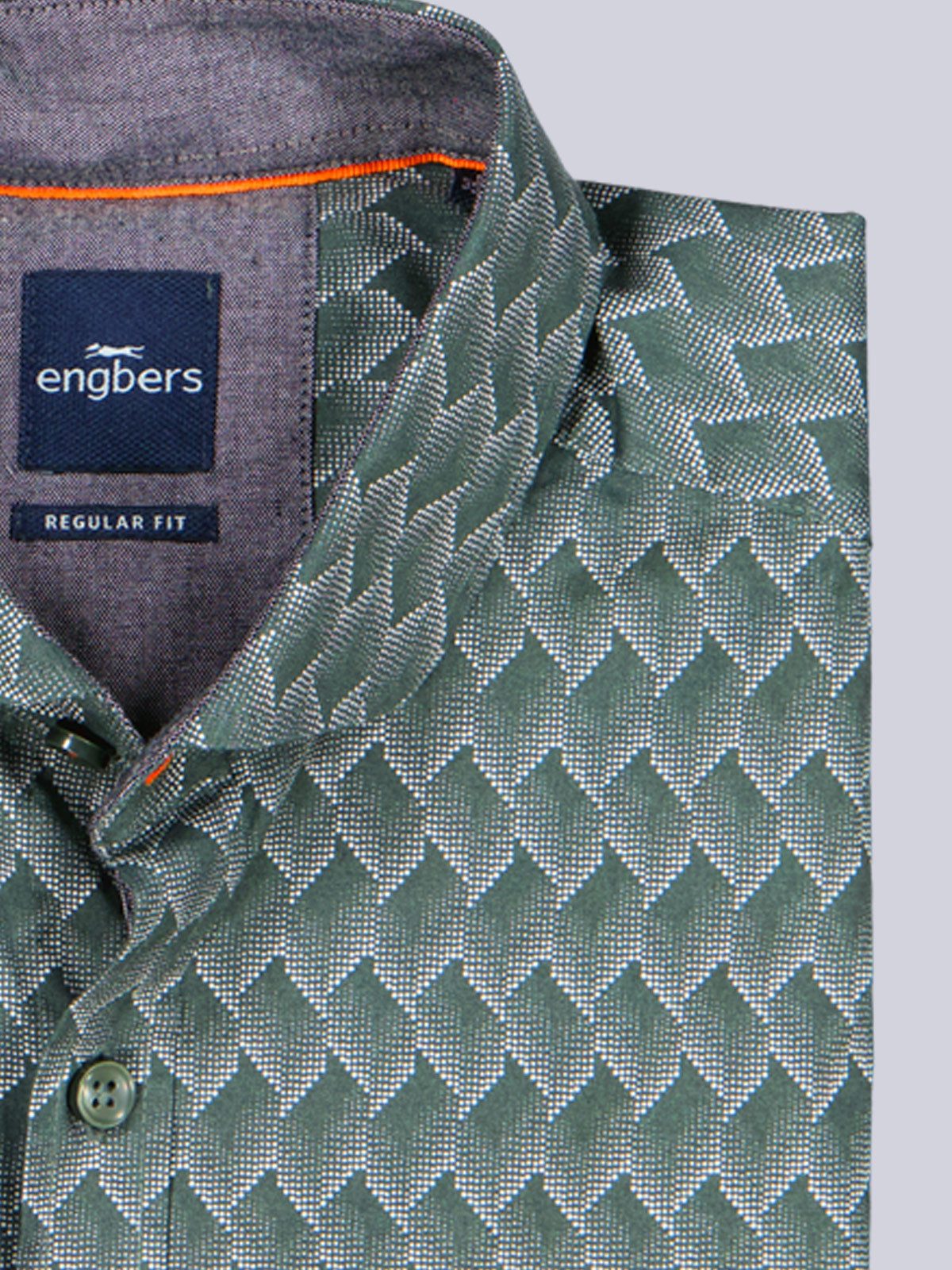 Engbers Langarmhemd engbers Herren Langarm-Hemd gemustert, Oliv günstig online kaufen