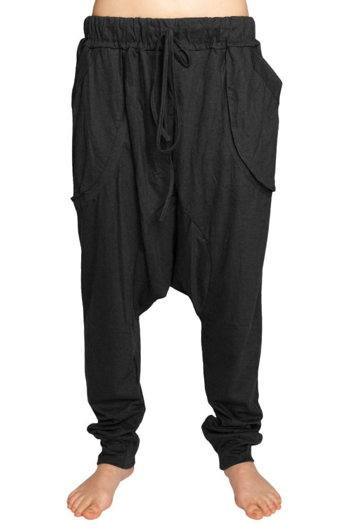 PANASIAM Relaxhose Chillhose im Aladin Style Sommerhose aus 100% weicher jersey Baumwolle bequeme Freizeithose mit Gummibund Haremshose Unisex