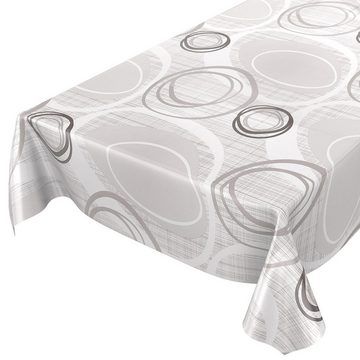 ANRO Tischdecke Tischdecke Wachstuch Ornamente Grau Robust Wasserabweisend Breite 140, Glatt