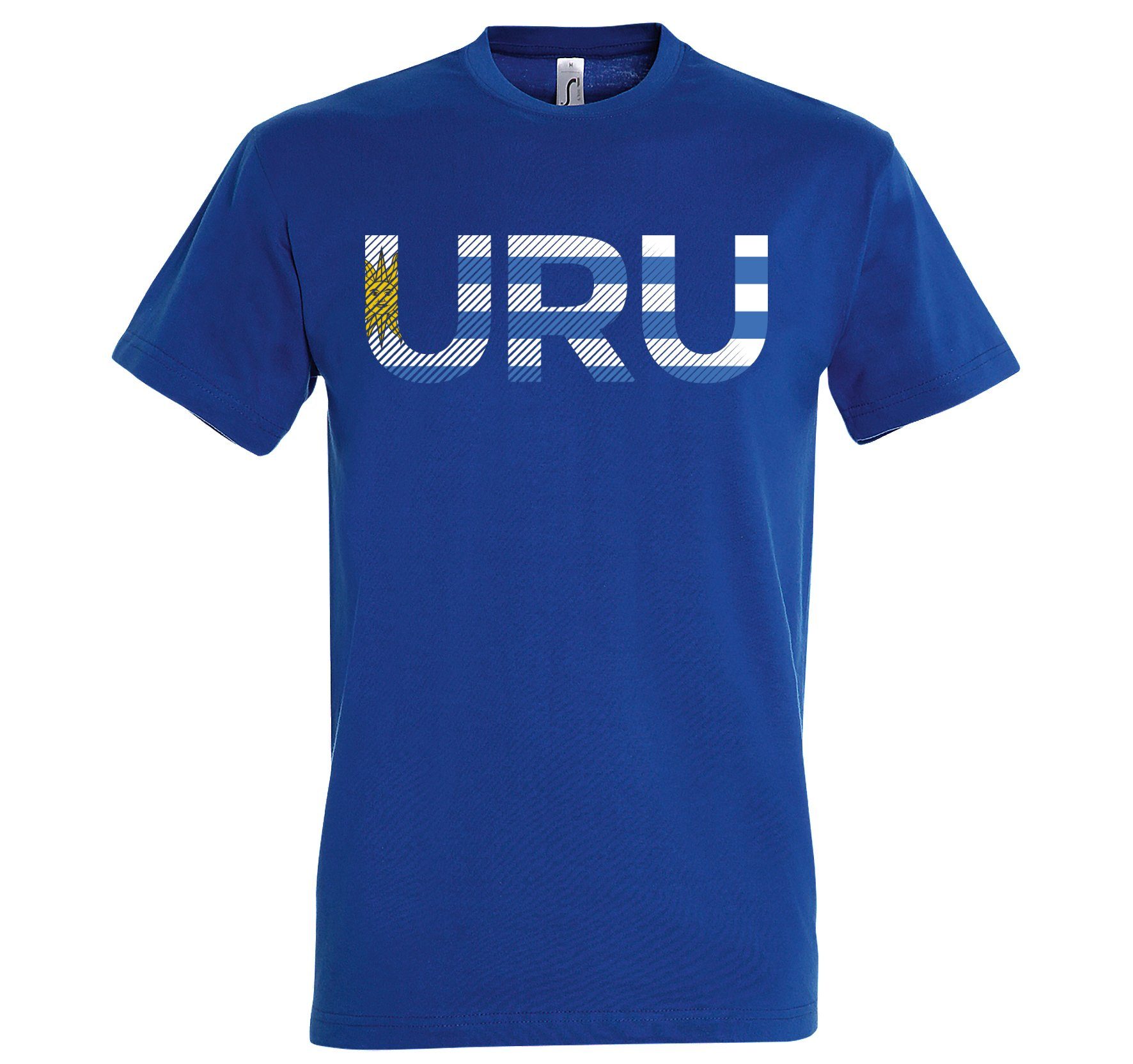 T-Shirt Designz im T-Shirt mit Fußball Herren URU Youth Uruguay Royalblau Look Frontprint
