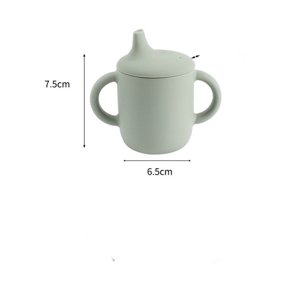 Schnabeltasse Kindergeschirr-Set Baby, Auslaufsicherer Sippy Stück Baby griff, 2 mit für baby, Cup Schnabeltasse XDeer blue+green Deckel, Schnabelbecher Silikon mit