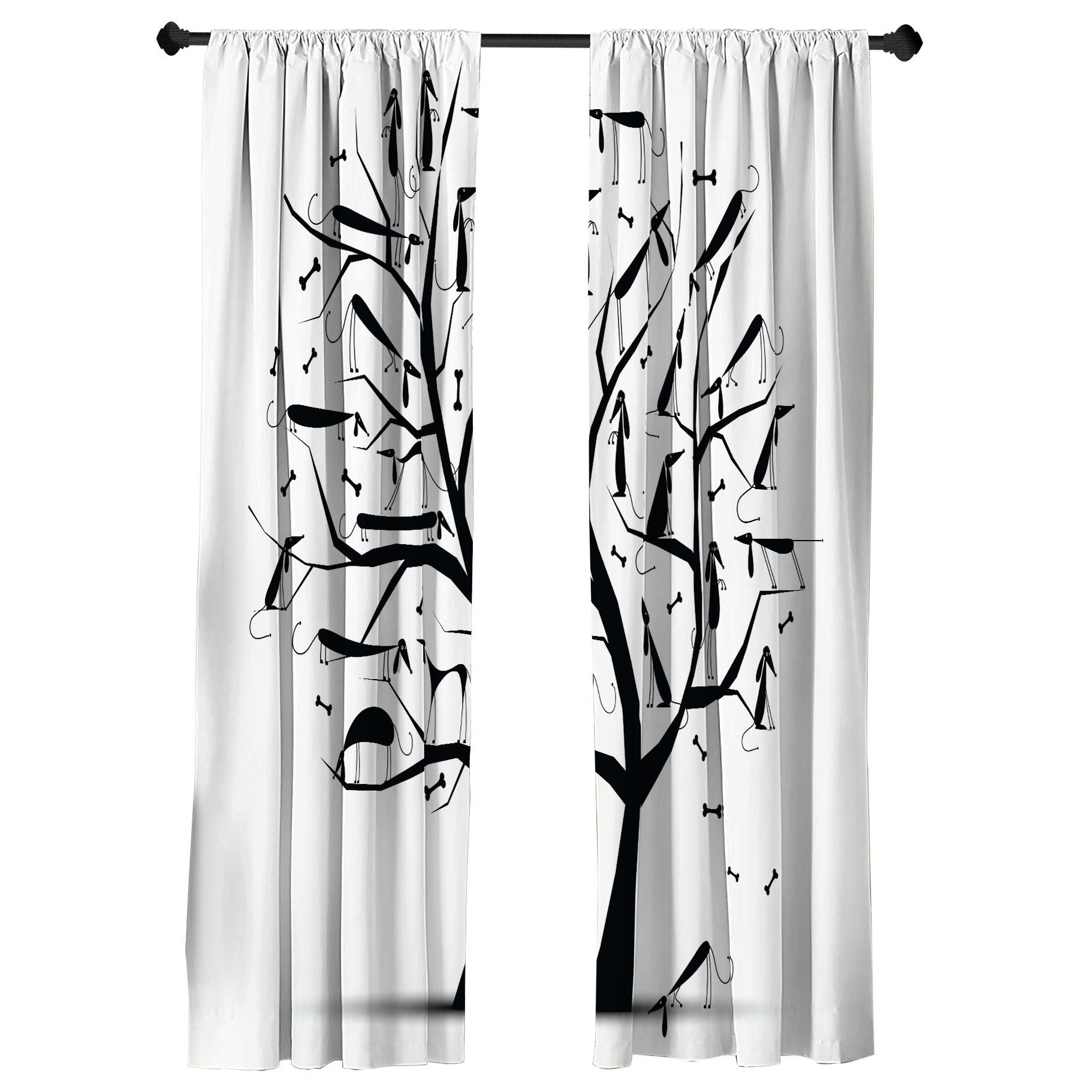 Abakuhaus Gardine Vorhang für Wohnzimmer Schlafzimmer Dekor, Microfaser, Abstrakt Herbst-Jahreszeit-Baum