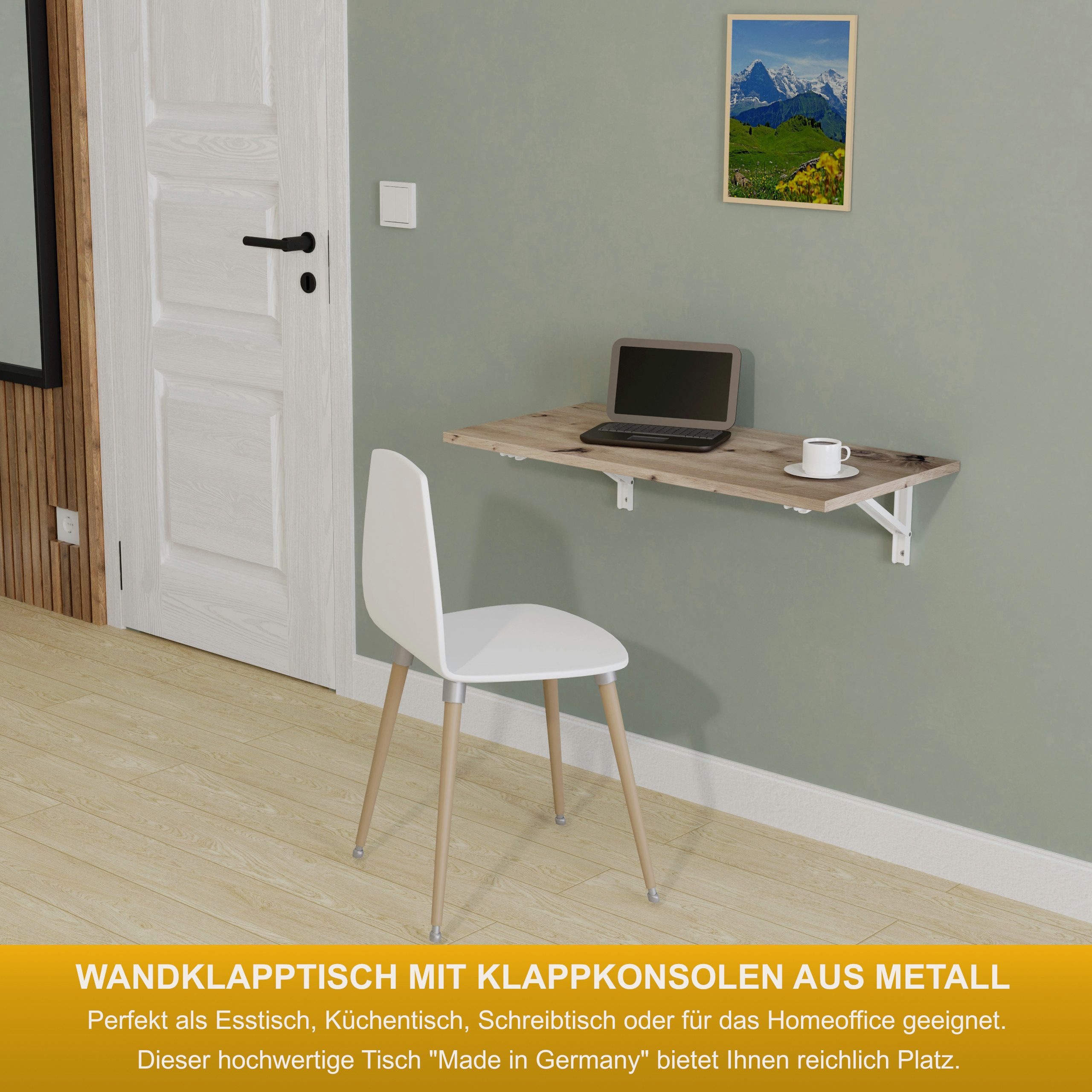 KDR Produktgestaltung Klapptisch 80x40 Wandklapptisch Esstisch günstig online kaufen