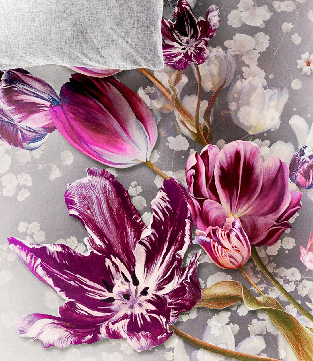JACK Wendebettwäsche 135x200cm Tulpen in Lila günstig online kaufen