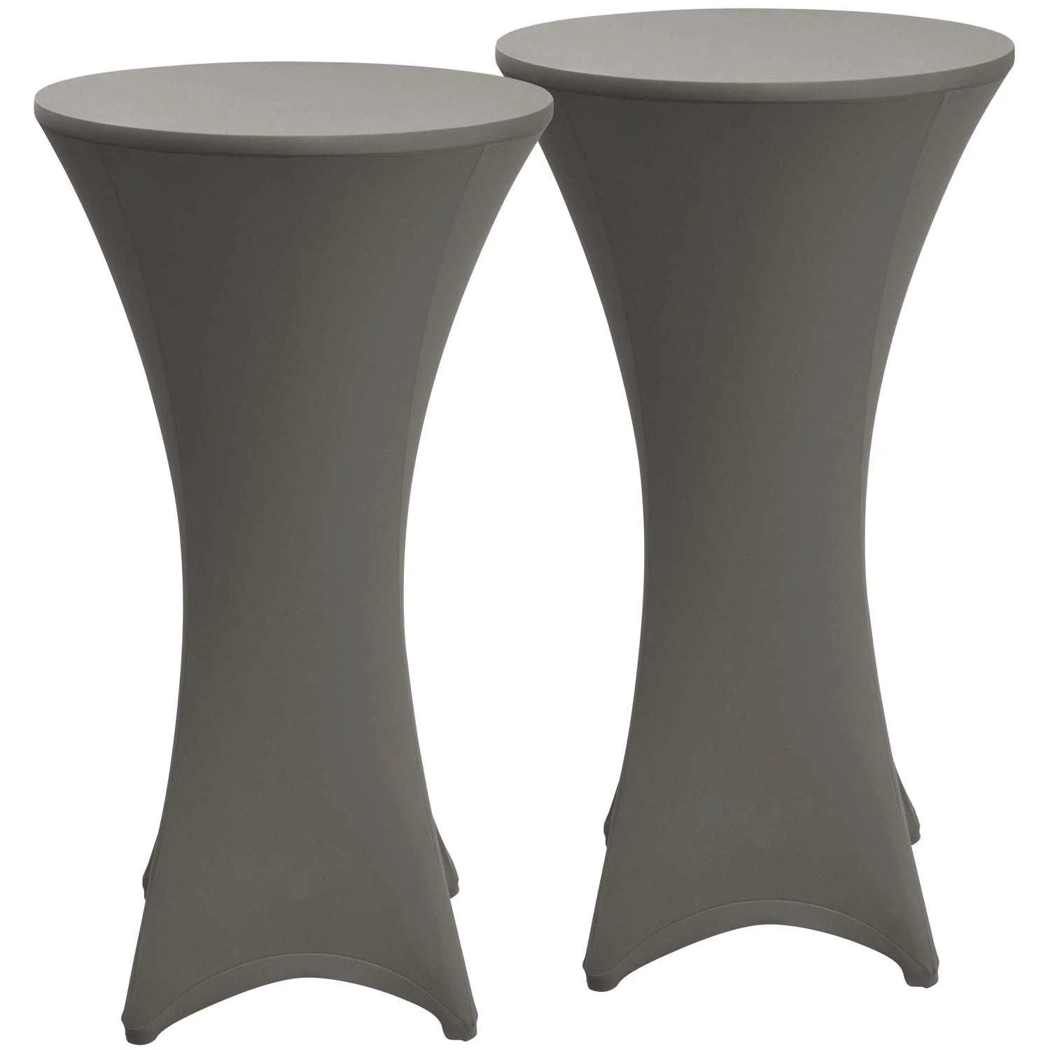 Beautissu Stehtischhusse Stretch Stehtisch Bistrotisch Husse, Ø60-65cm, Anthrazit, 2er Set, Verstärkung im Fußbereich & 40°C waschbar, rutschfest & bügelfreie