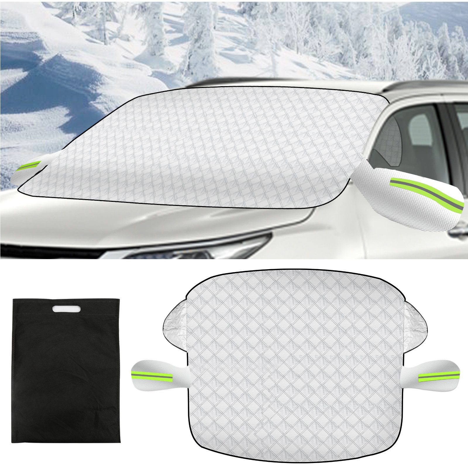 Scheibenabdeckung XXL mit Magnet Auto Frontscheibenabdeckung Winter  Frostschutz