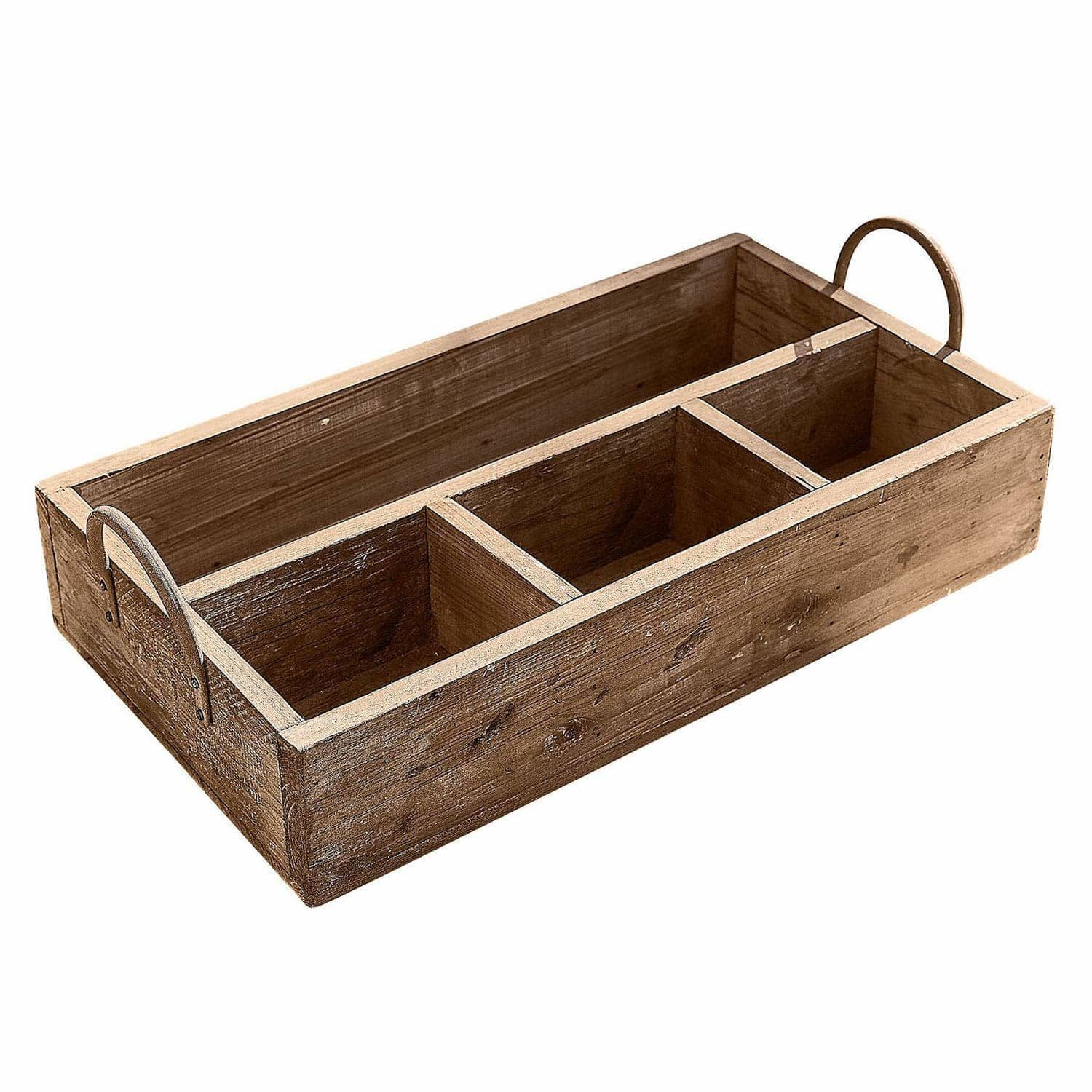 Mirabeau Tablett Tablett Jixel braun, Wiederaufbereitetes Tannenholz, Griffe: Eisen