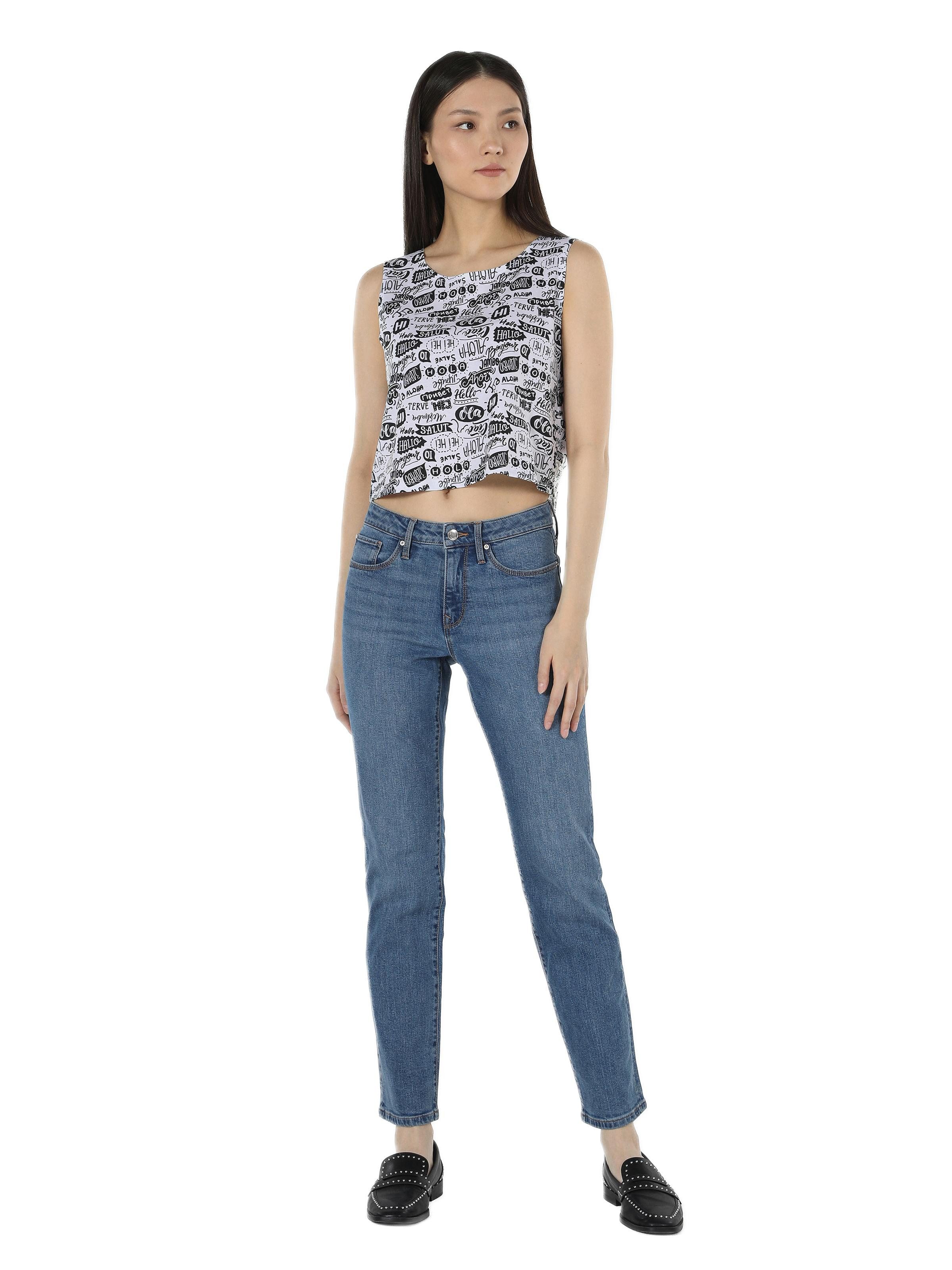 Colins Girlfriend-Jeans Slim Fit Джинсыhose Damen in Blau mit normaler Taille und geradem Bein