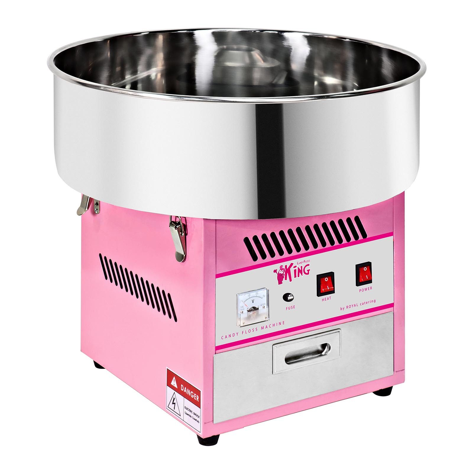 Royal Catering Zuckerwattemaschine Zuckerwattegerät 52 cm 1200 W Candy Maker pink Gastro