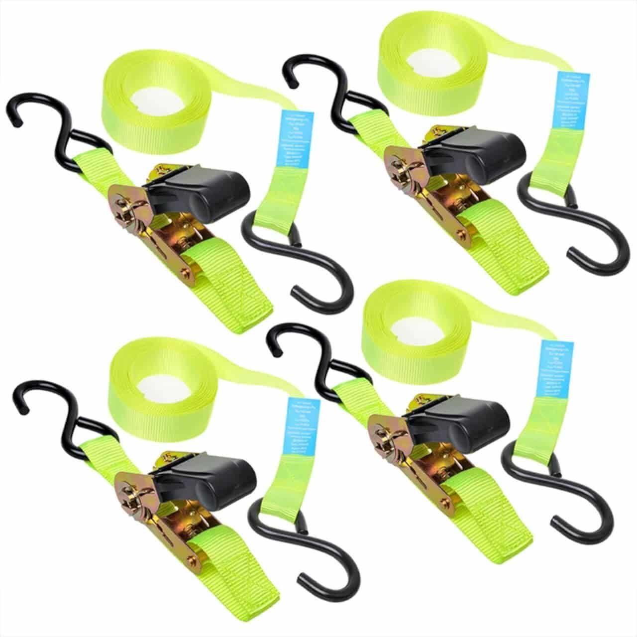 ProPlus Spanngurt Spanngurt mit Ratsche und 2 Haken (8-St) Zurrgurt Ladungssicherung Anhänger Transporter Zubehör