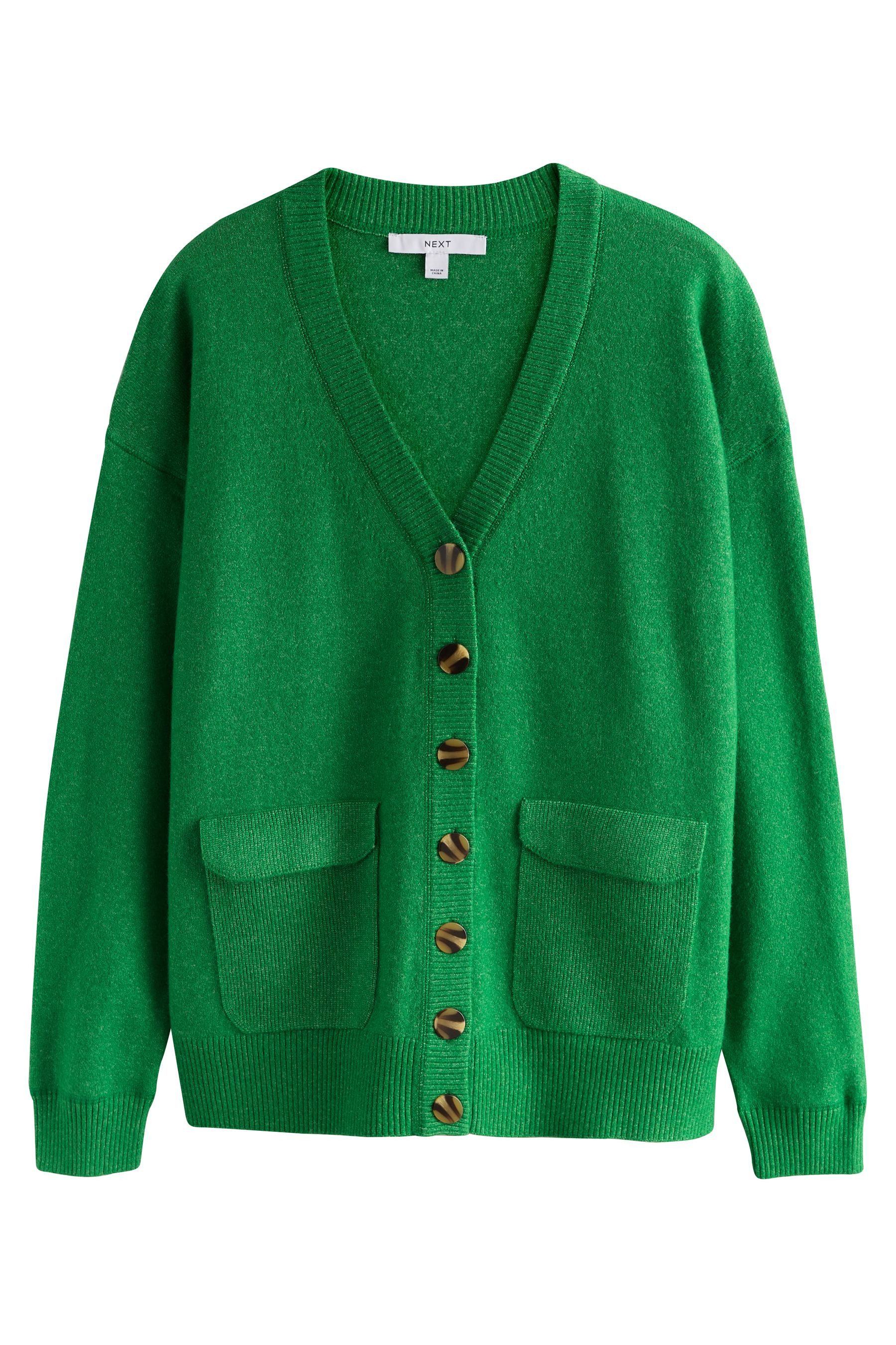 Strickjacke Strickjacke mit V-Ausschnitt, Kurzgröße
