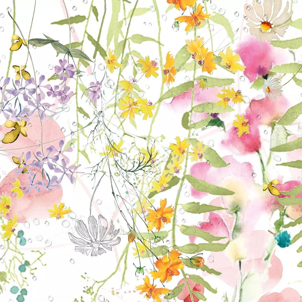 Garnier Thiebaut Stoffserviette Servietten (4x Set) Rosee Du Matin Printemps 45x45 cm, (4 St)