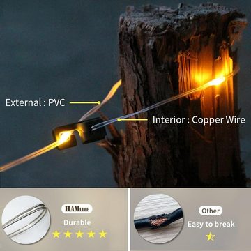 DESUO Lichterkette LED Lichterkette Campinglampe mit 5 beleuchtungsmodi Wasserdicht Hof