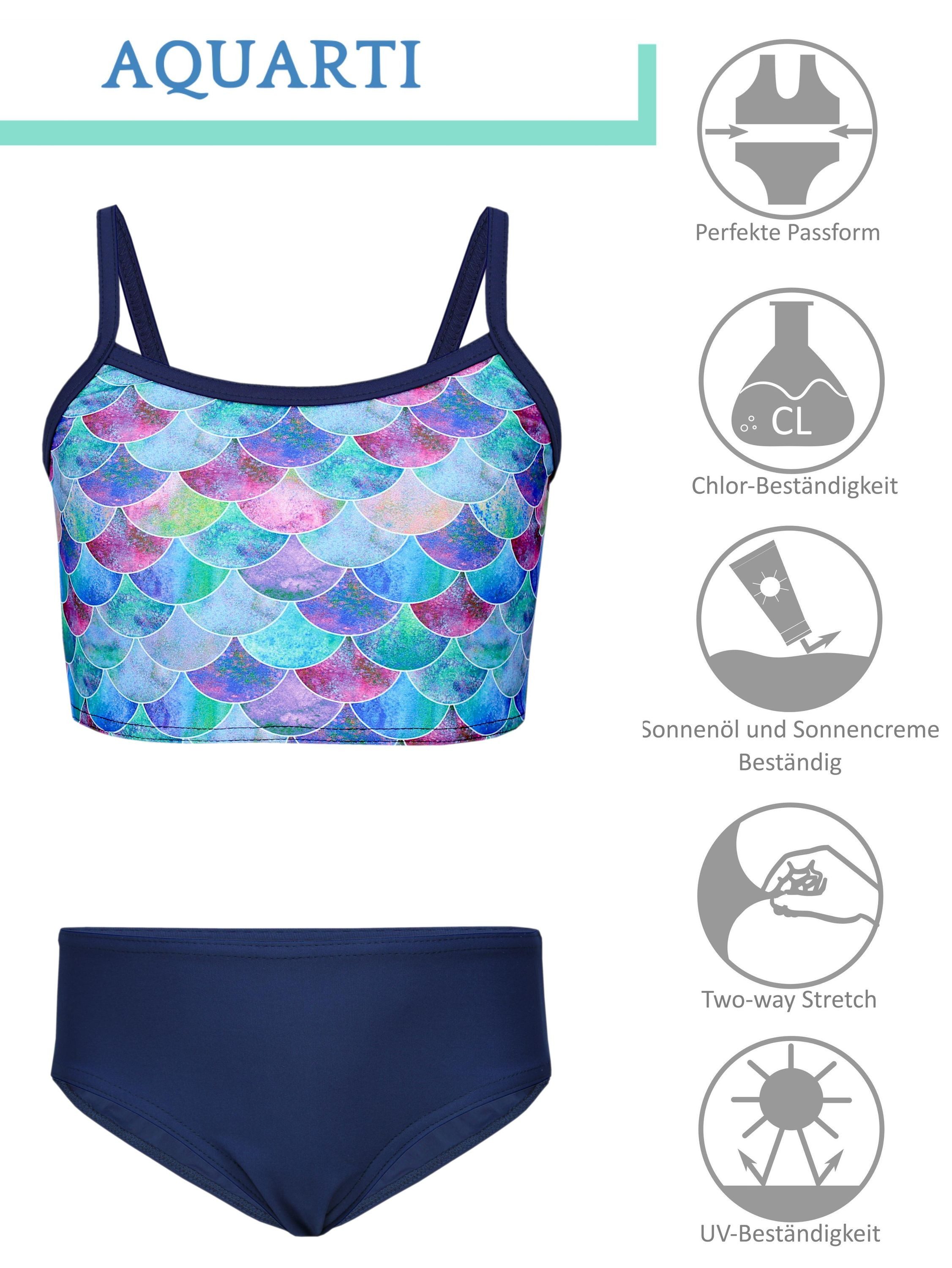 Aquarti Bustier-Bikini Aquarti Mädchen Bikini Set Bustier Bikinislip Zweiteiliger Badeanzug