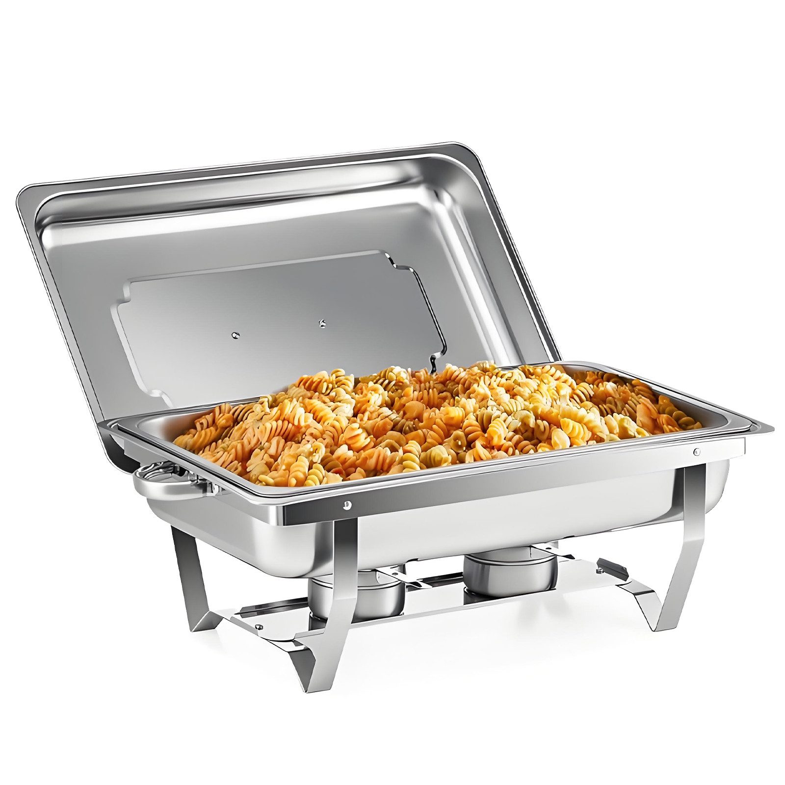 Bundviel Stövchen 9L 1/2/3GN Speisenwärmer Chafing Dish Warmhaltebehälter Speisewärmer, (1 Set, 1-tlg., 1/2/3 GN-Behälter), Rechaud für Catering, Buffet und Party