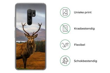 MuchoWow Handyhülle Hirsche - Berge - Wasser - Landschaft - Tiere - Bäume, Phone Case, Handyhülle Xiaomi Redmi 9, Silikon, Schutzhülle
