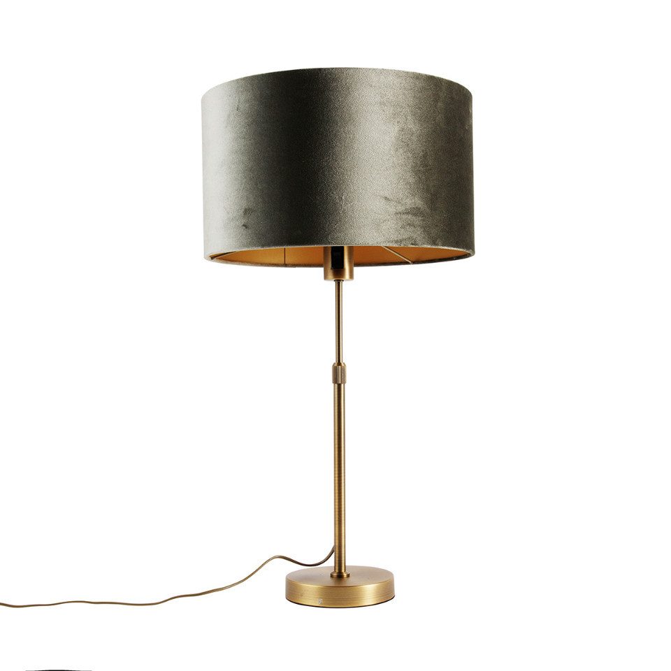 Qazqa Tischleuchte Parte shade, ohne Leuchtmittel, Warmweiß, QAZQA Tisch­leuchte, e27, Bronze, Stahl, classic-antique