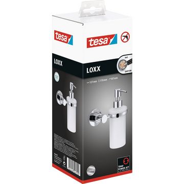 tesa Seifenspender tesa LOXX 40281-00000-00 Seifenspender 200 ml Chrom (glänzend), Weiß