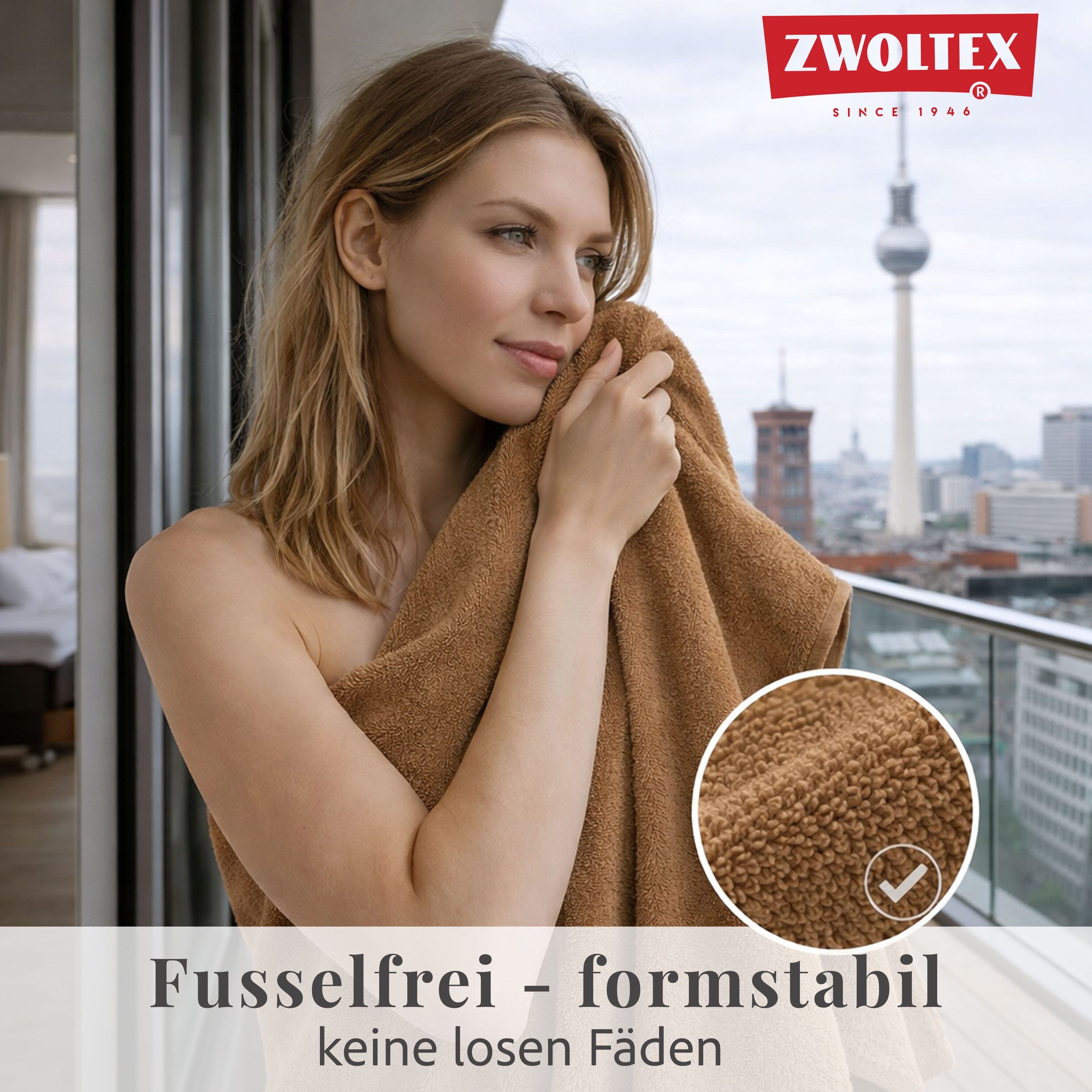 Zwoltex Handtücher 650g/m² dickes Handtuch Set weich saugstark Baumwolle Braun, (GOTS Bio Baumwolle OEKO-TEX zertifiziert Handtücher 2x50x100), Sehr angenehme Haptik durch dicke Baumwollqualität