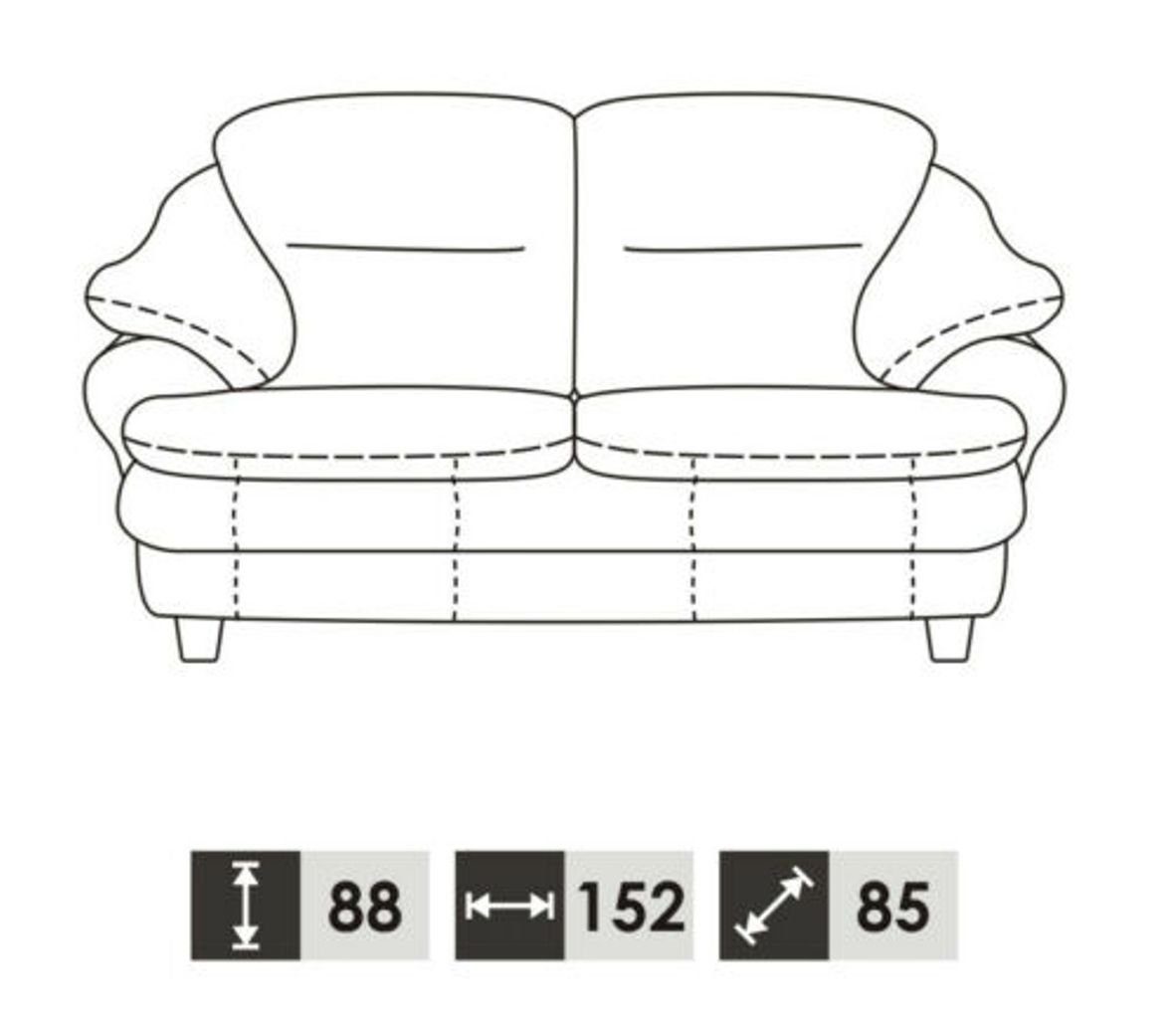 Sitzer Couchen Leder Sofa 2-Sitzer, Design Relax JVmoebel 2 Moderne Sofas Polster