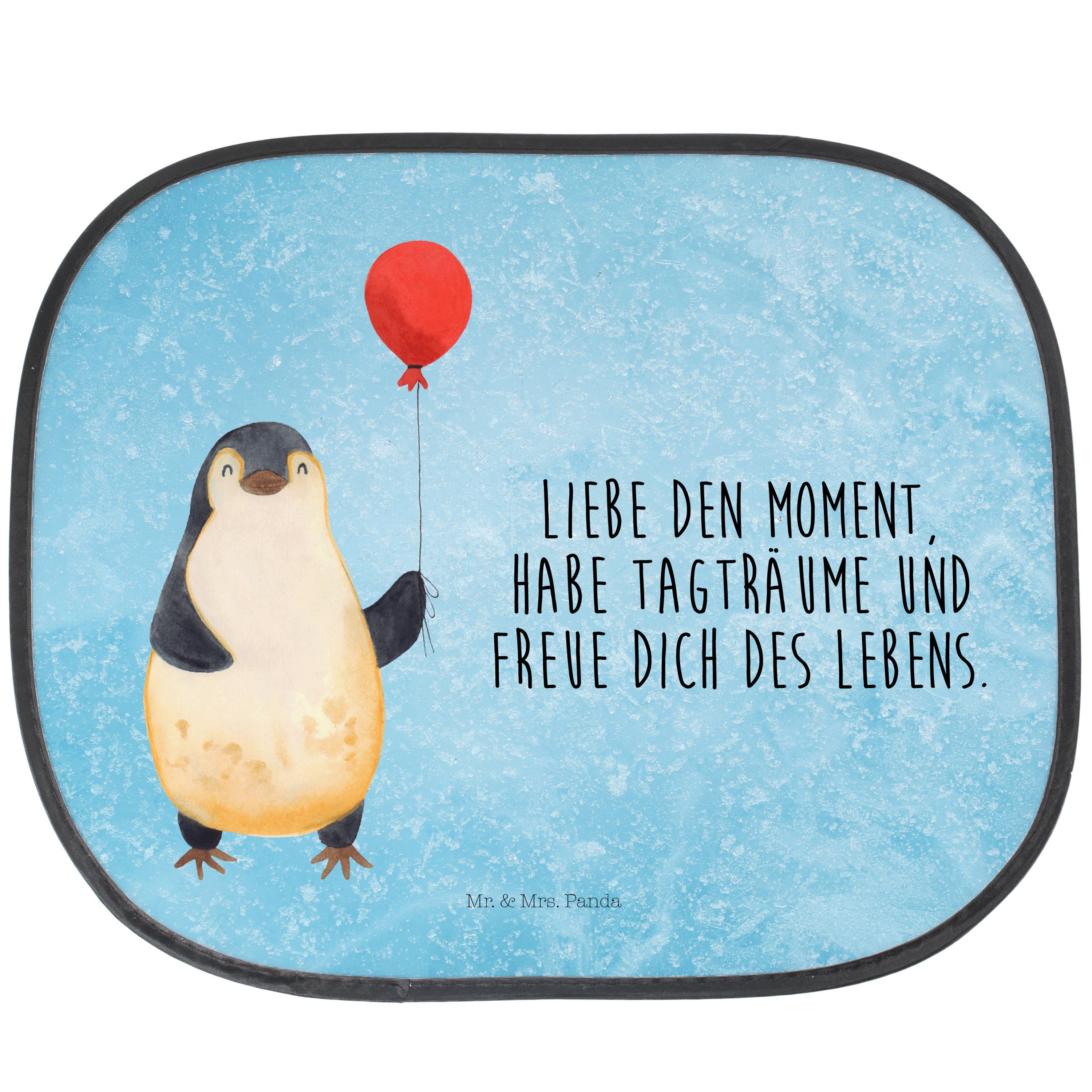 Sonnenschutz Pinguin Luftballon - Eisblau - Mrs. Mr. Baby, Panda, Glück, Seidenmatt Sonnenschutz & So, Geschenk