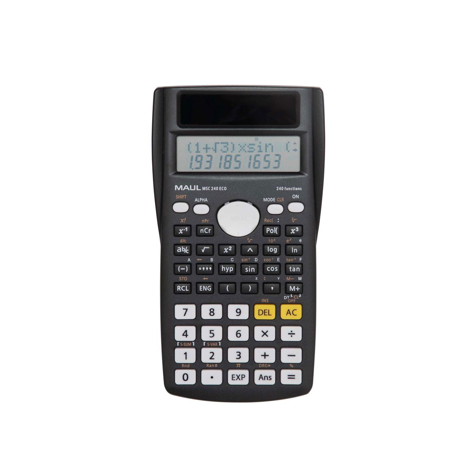 MAUL Taschenrechner MAUL Tischrechner MSC 240 ECO Solar 2-zeilig, 10 Ziffern schwarz