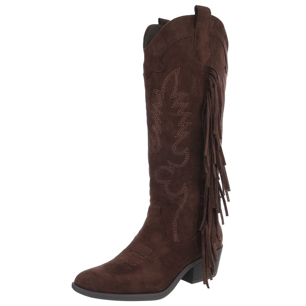 Ital-Design Elegante Damenstiefel mit Fransen für günstig online kaufen