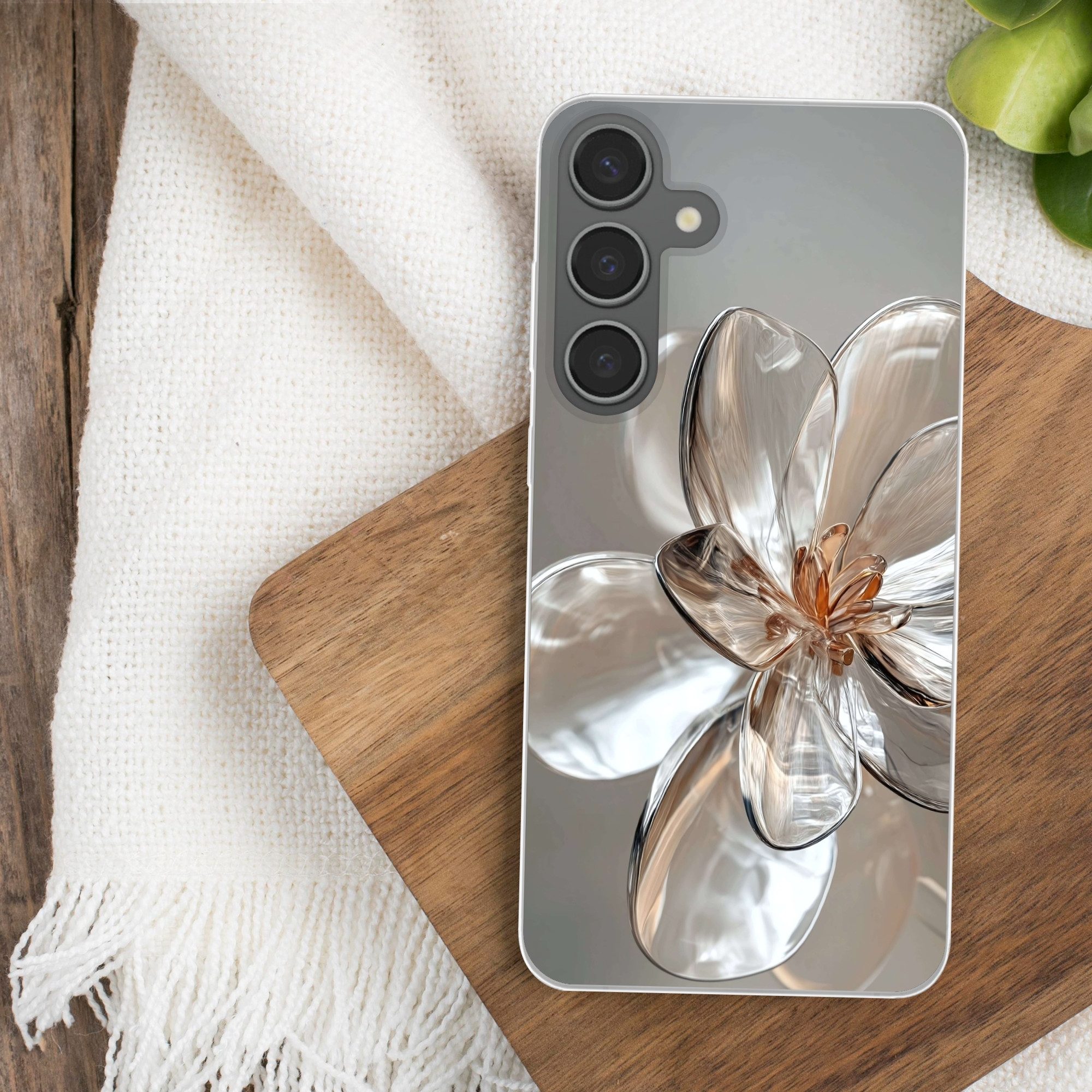 MuchoWow Handyhülle für Samsung Galaxy S24 Plus Blume - Gläser - Transluzent, Phone Case, Silikon, Schutzhülle Dünn