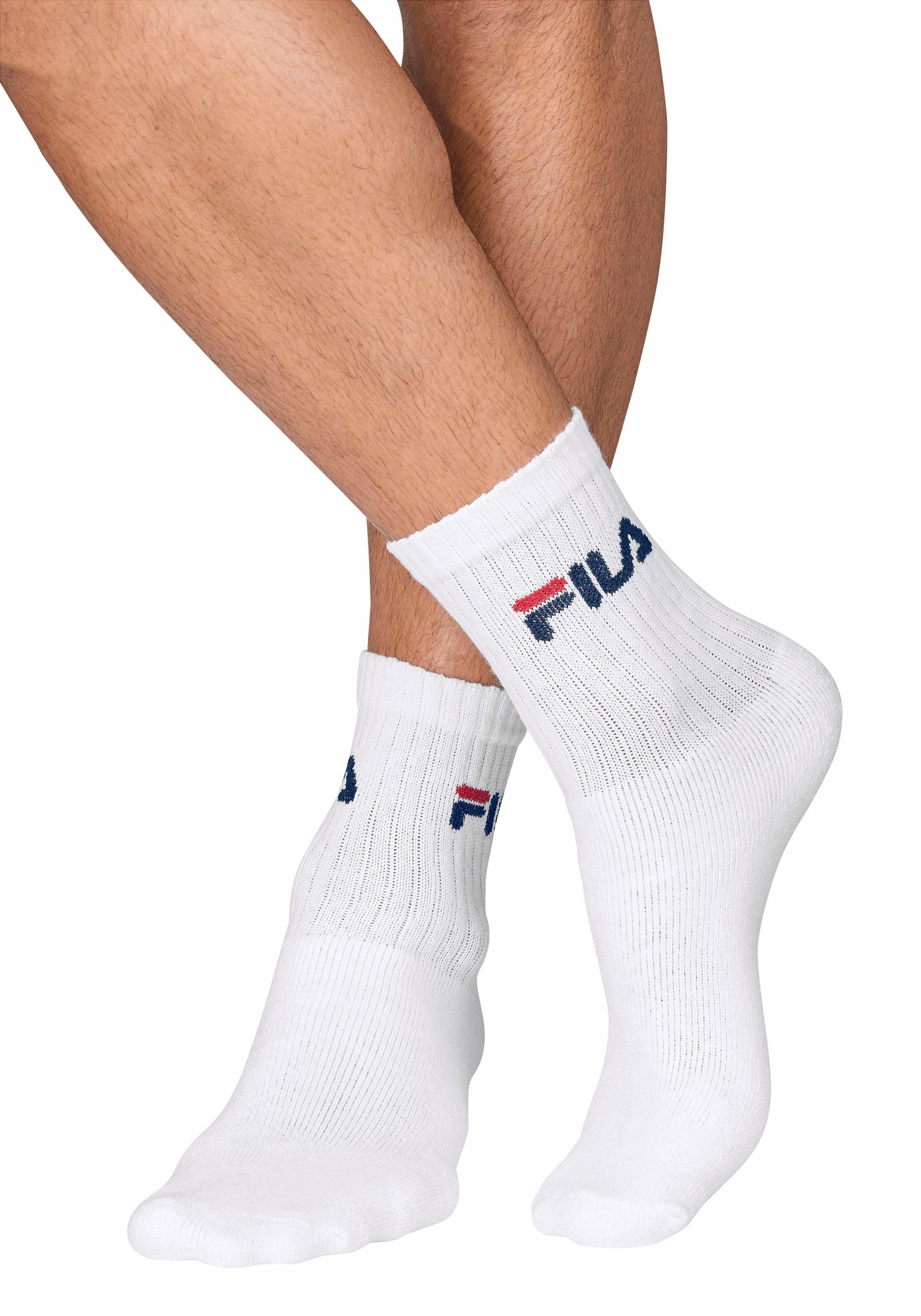 mit Tennissocken weiß Belastungszonen verstärkten (3-Paar) Fila