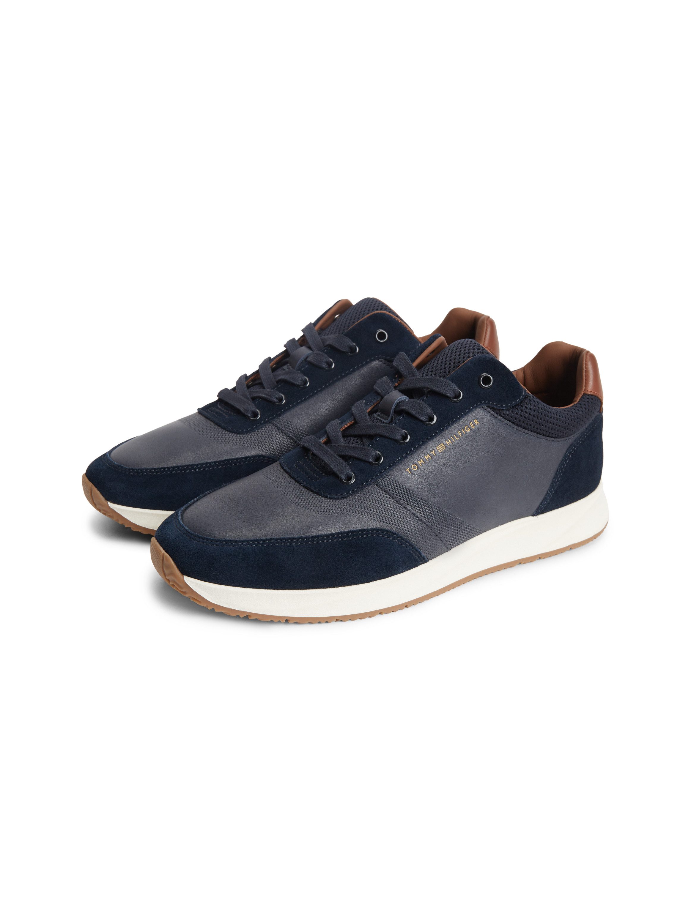 Tommy Hilfiger TH DRESSY RUNNER SUEDE MIX Sneaker Schnürschuh, Halbschuh, Freizeitschuh mit Logoschriftzug