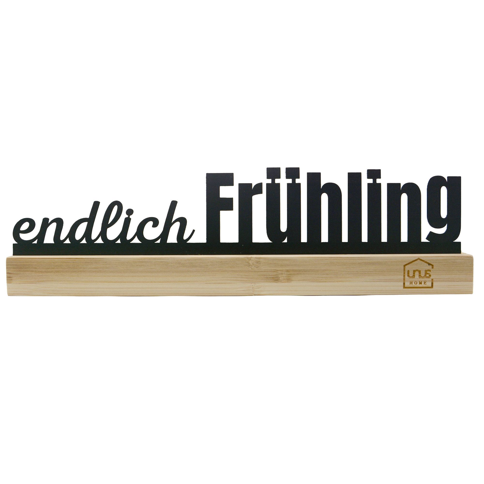 UNUS HOME Dekofigur Aufsteller Frühling und Herbst (30cm breit), Frühlingsspruch Frühlingsdekoration Frühlings-Aufsteller Frühling