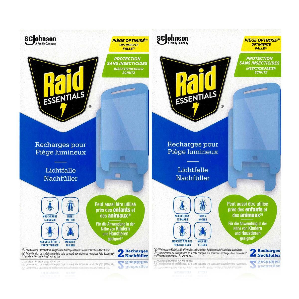 Raid Insektenfalle Raid Essentials Lichtfalle Nachfüller gegen fliegende Insekten (2er Pa