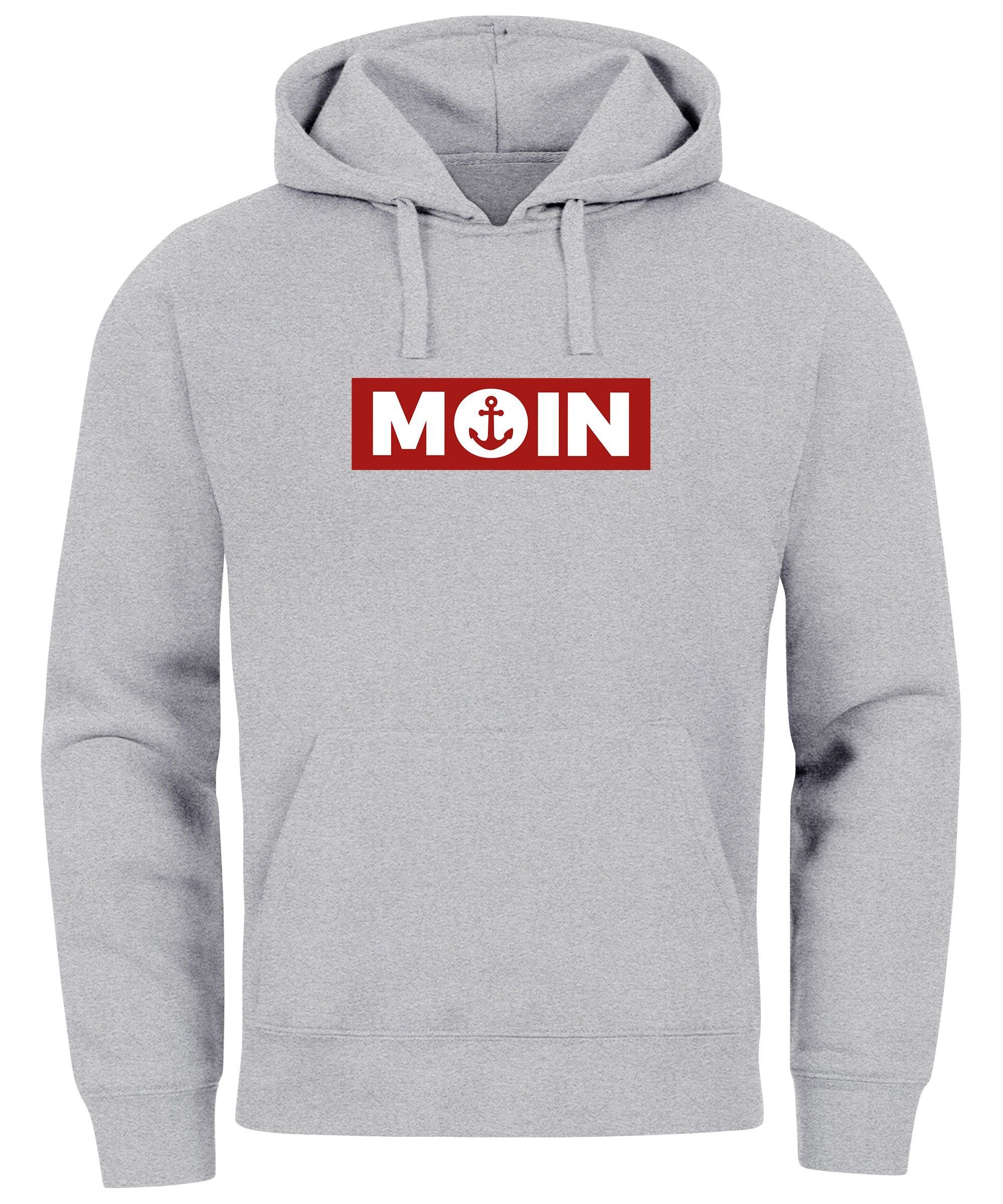 Neverless Hoodie Hoodie Herren Moin norddeutsch Morgen Anker Kapuzen-Pullov günstig online kaufen
