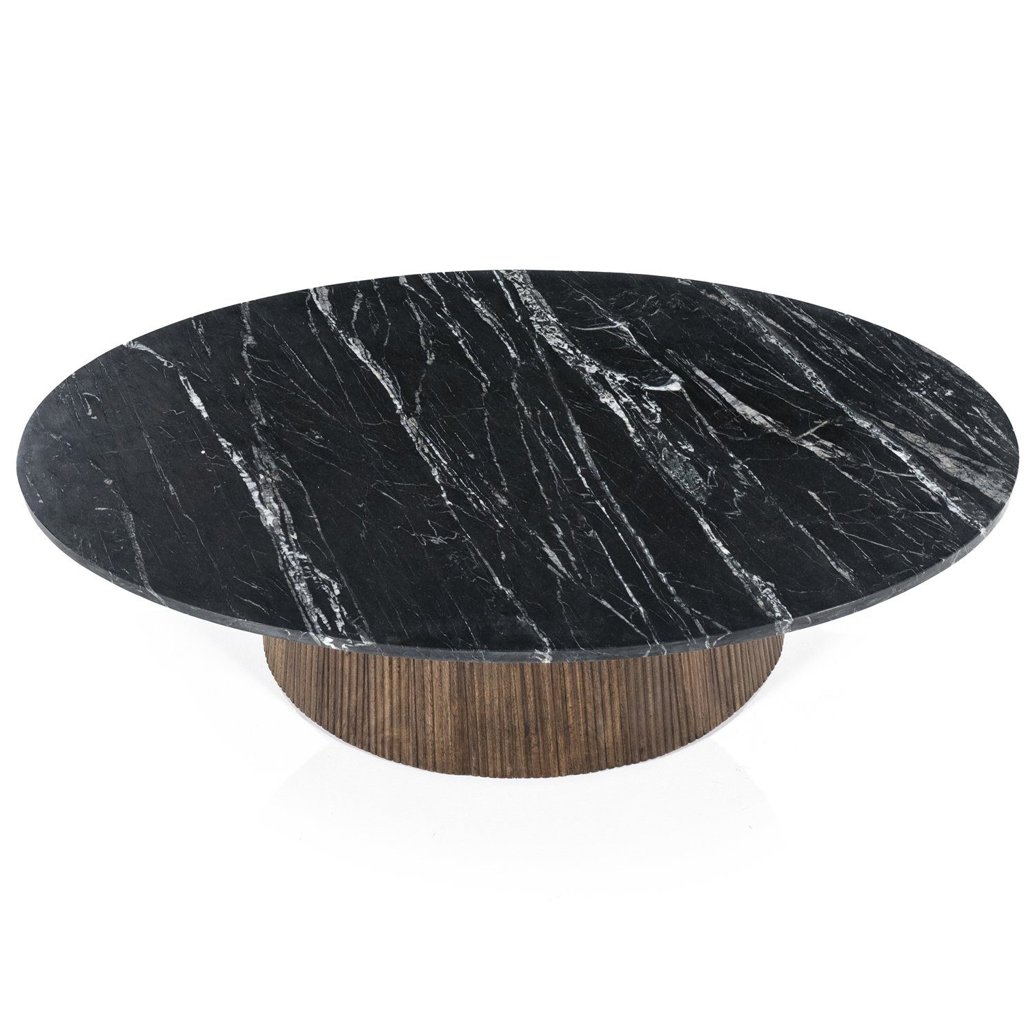 Maison ESTO Couchtisch oval Marmor 120 LISSBOA Tisch) cm Marmortischplatte (1