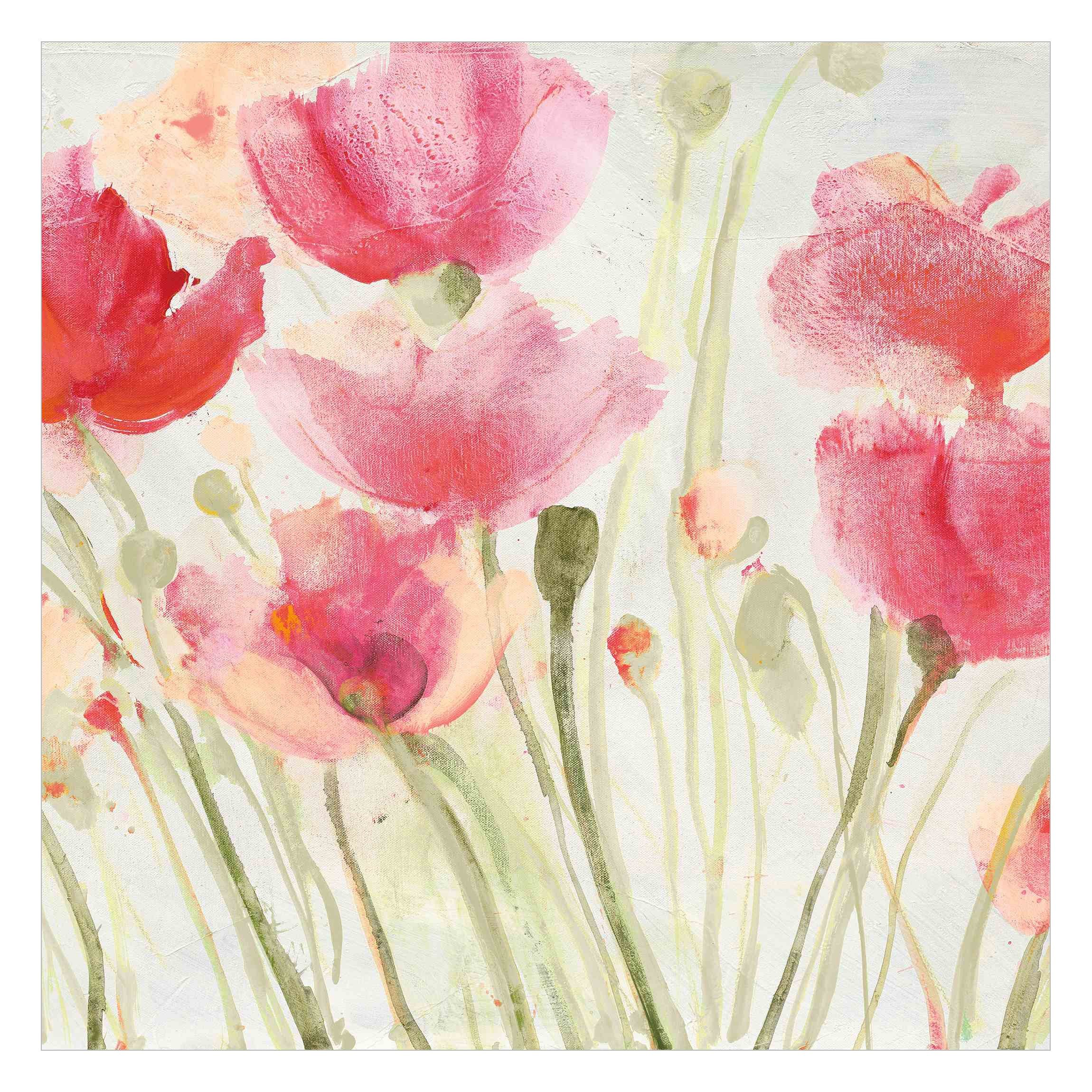Bilderdepot24 Fototapete Mohnblumen Sommerwind Aquarell Floral günstig online kaufen