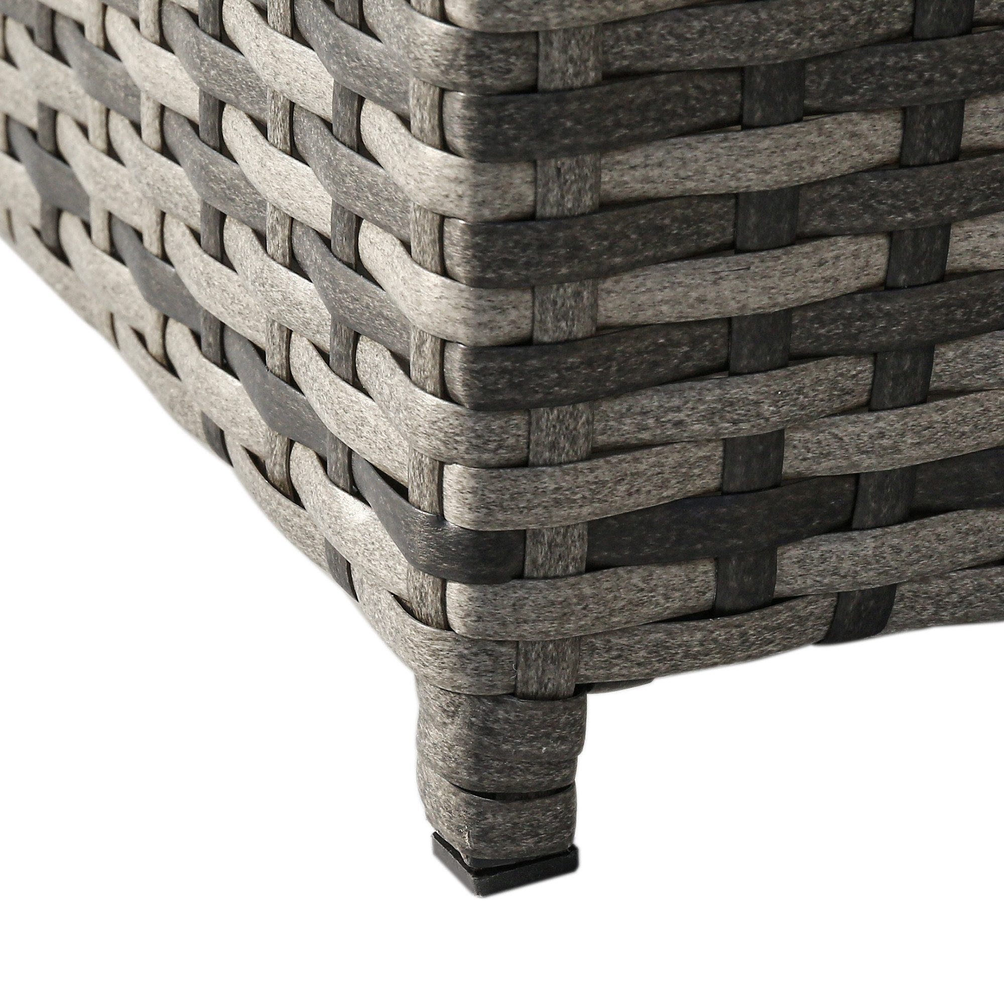 Gartenlounge-Set, (5-tlg., Gartenmöbel Set für 4 Personen), Polyrattan Sitzgruppe mit Garten-Sofa, Garten-Tisch und Hocker