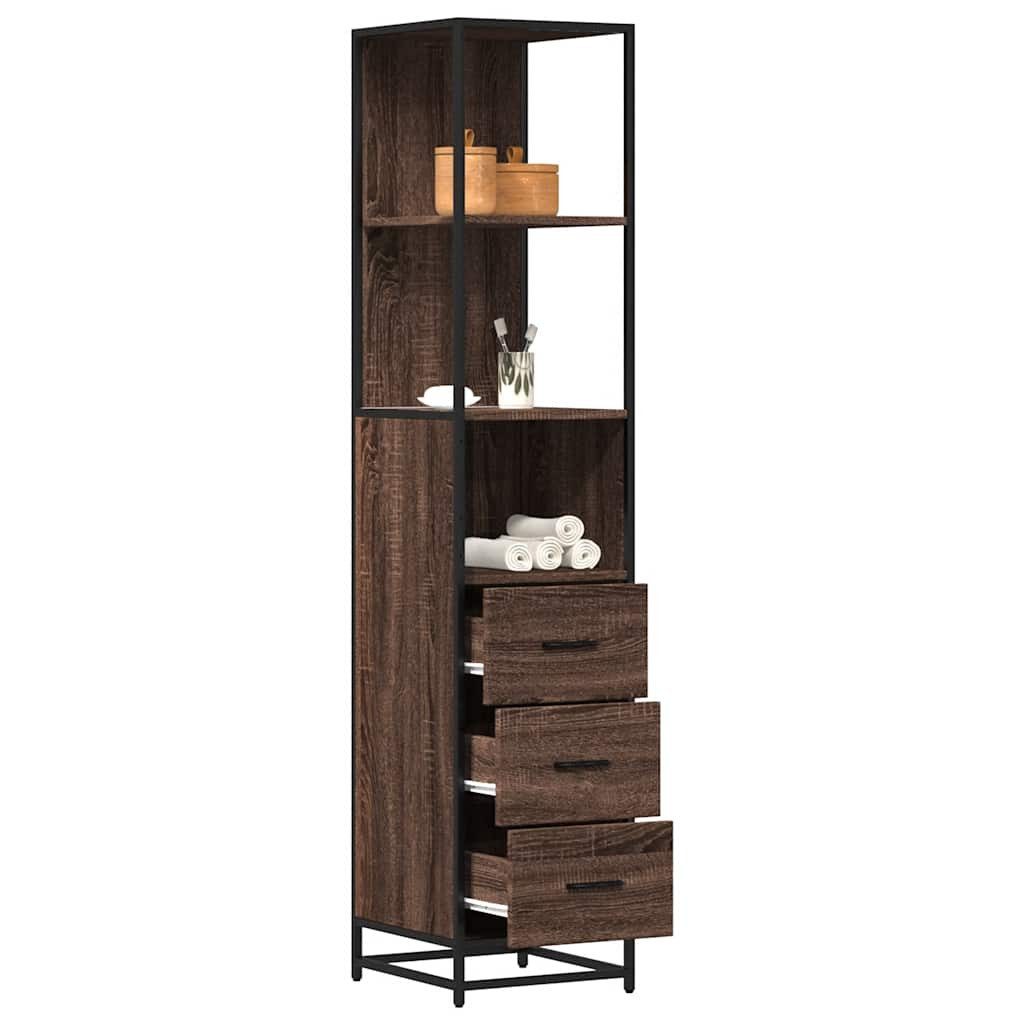 vidaXL Badezimmer-Set Badschrank Braun Eichen-Optik 35x37,5x166 günstig online kaufen