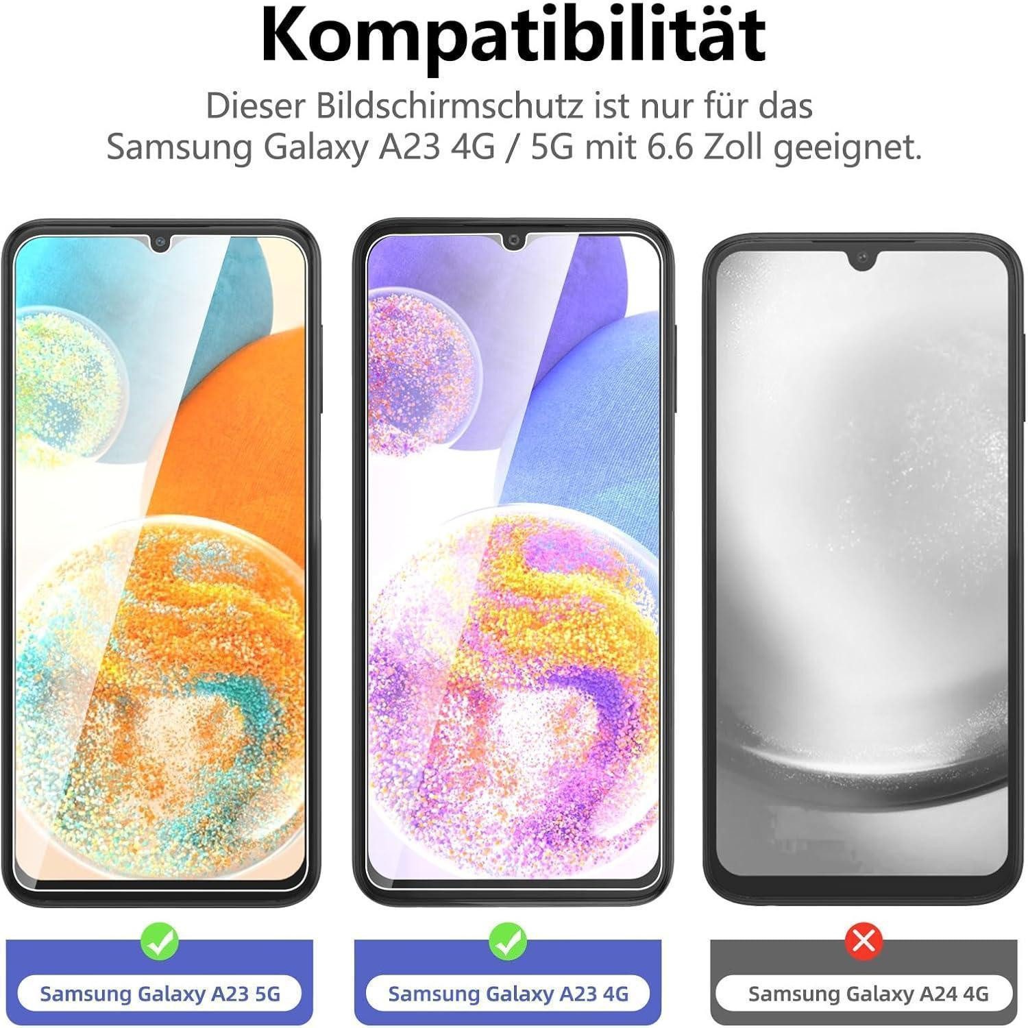 LuxusKollektion Displayschutzglas Panzer Schutz Glas Samsung Galaxy A23 4G 5G 3er Pack 9H HD Schutzfolie, 3 Stück – Bild 2 von 5