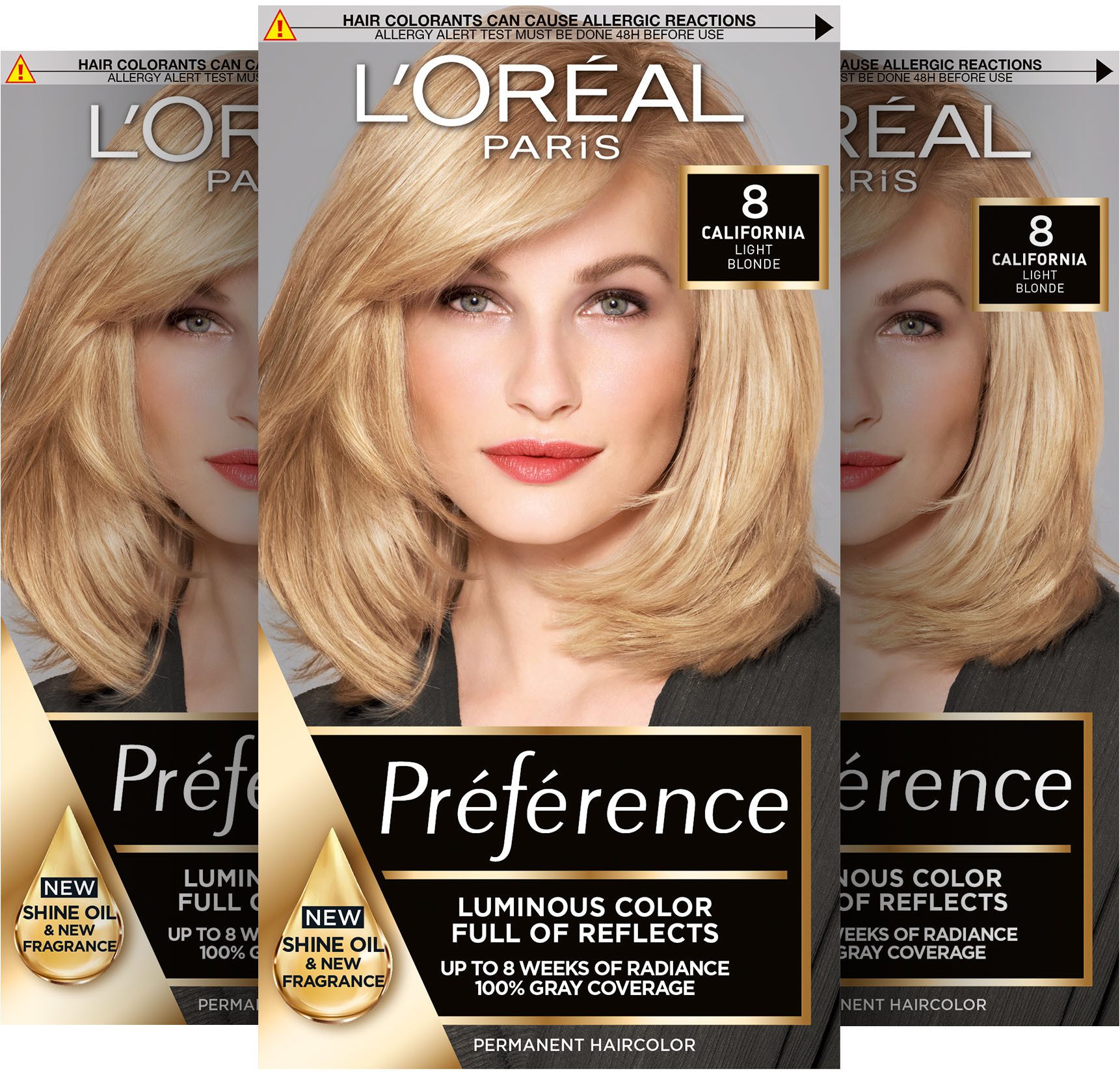 L'ORÉAL PARIS Coloration PRÉFÉRENCE HAARFARBE, Packung, 3-tlg., dauerhafte Haarcoloration mit 100% Grauabdeckung